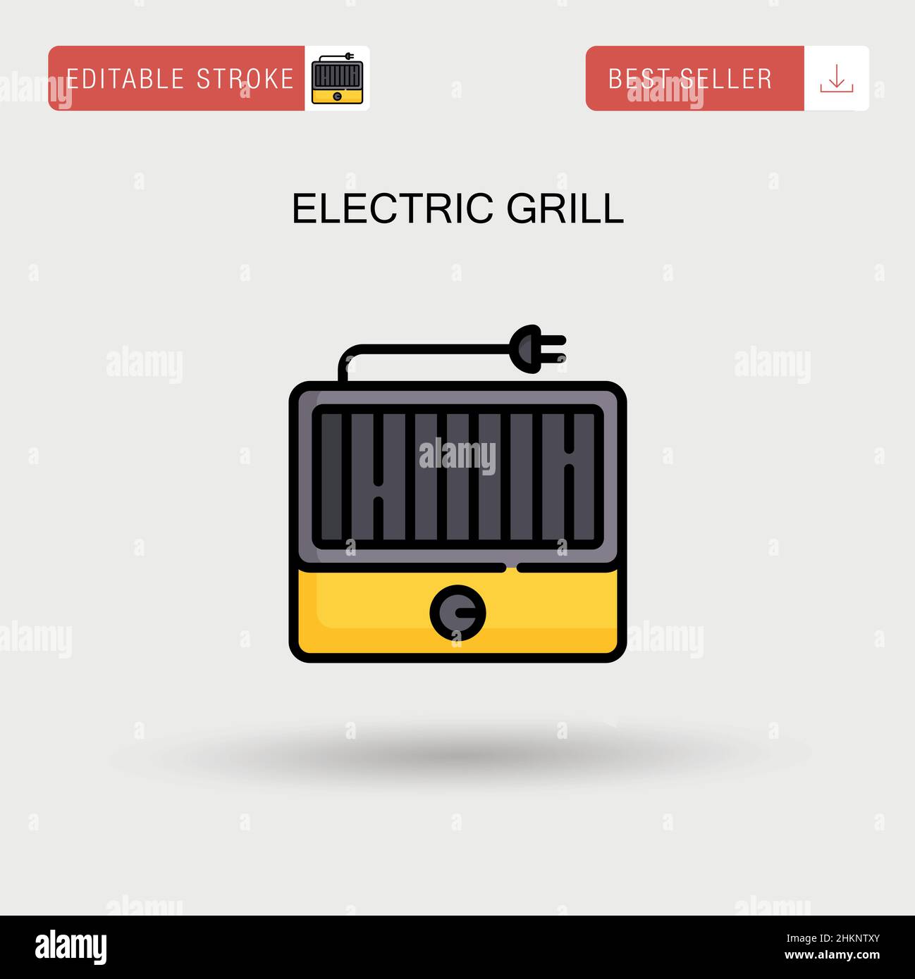 Icône vecteur simple gril électrique. Illustration de Vecteur