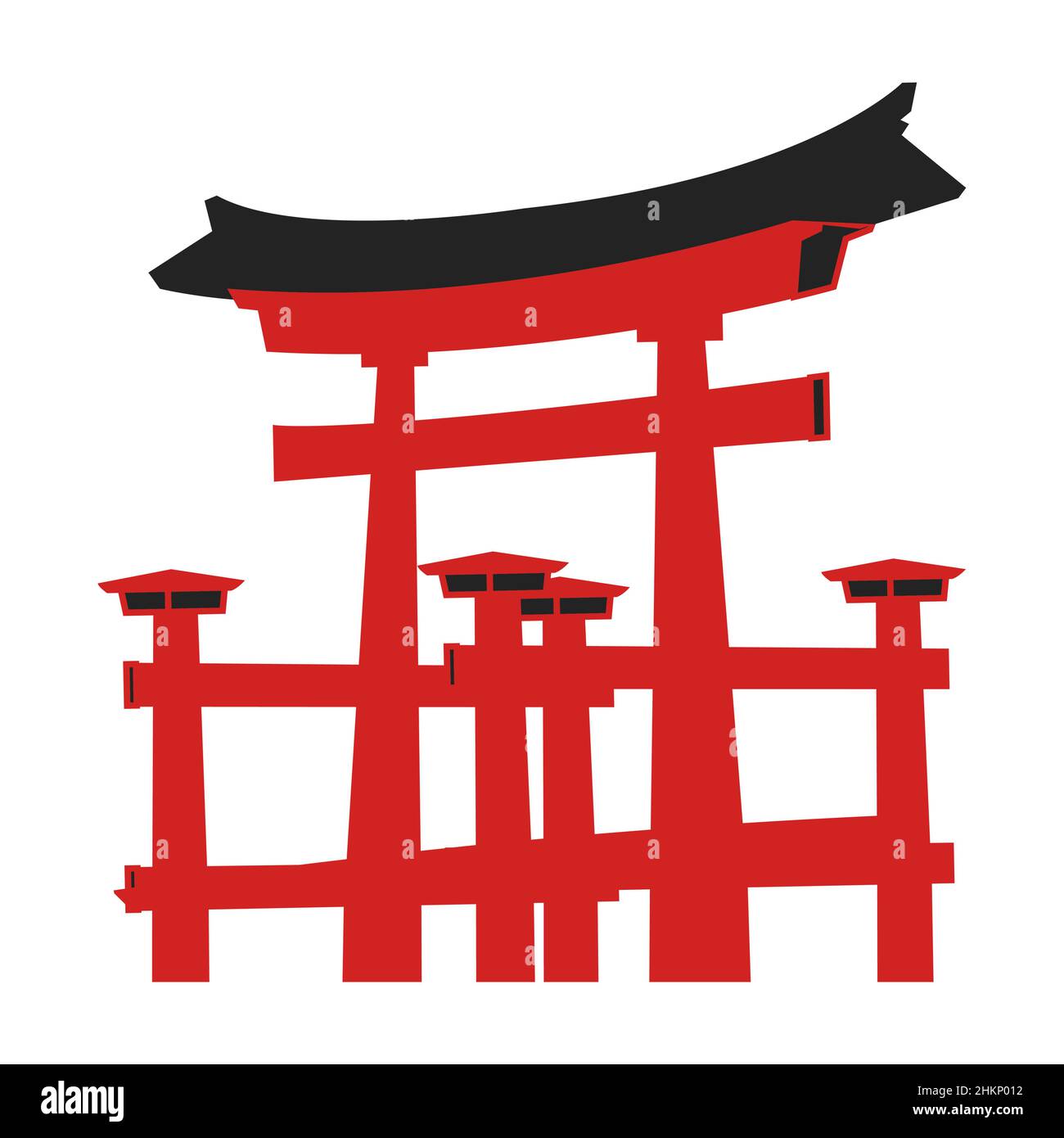 clip art de la porte torii avec dessin animé, illustration vectorielle Illustration de Vecteur