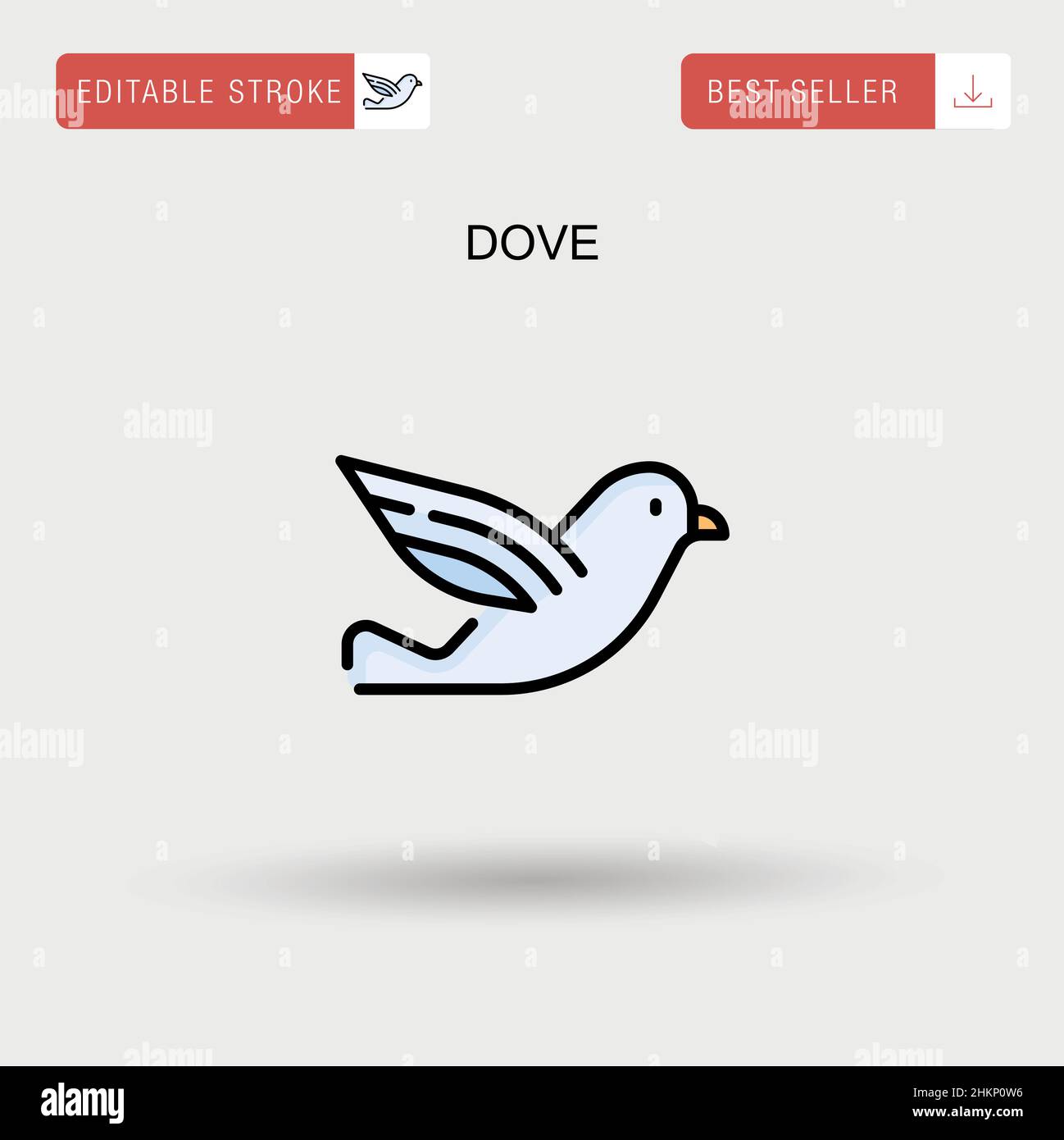 Icône de vecteur simple Dove. Illustration de Vecteur