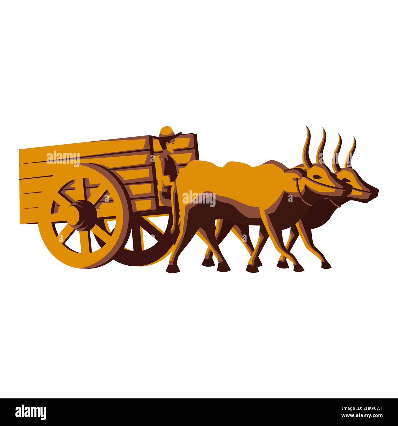 clip art de chariot de vache avec dessin animé, illustration vectorielle Illustration de Vecteur