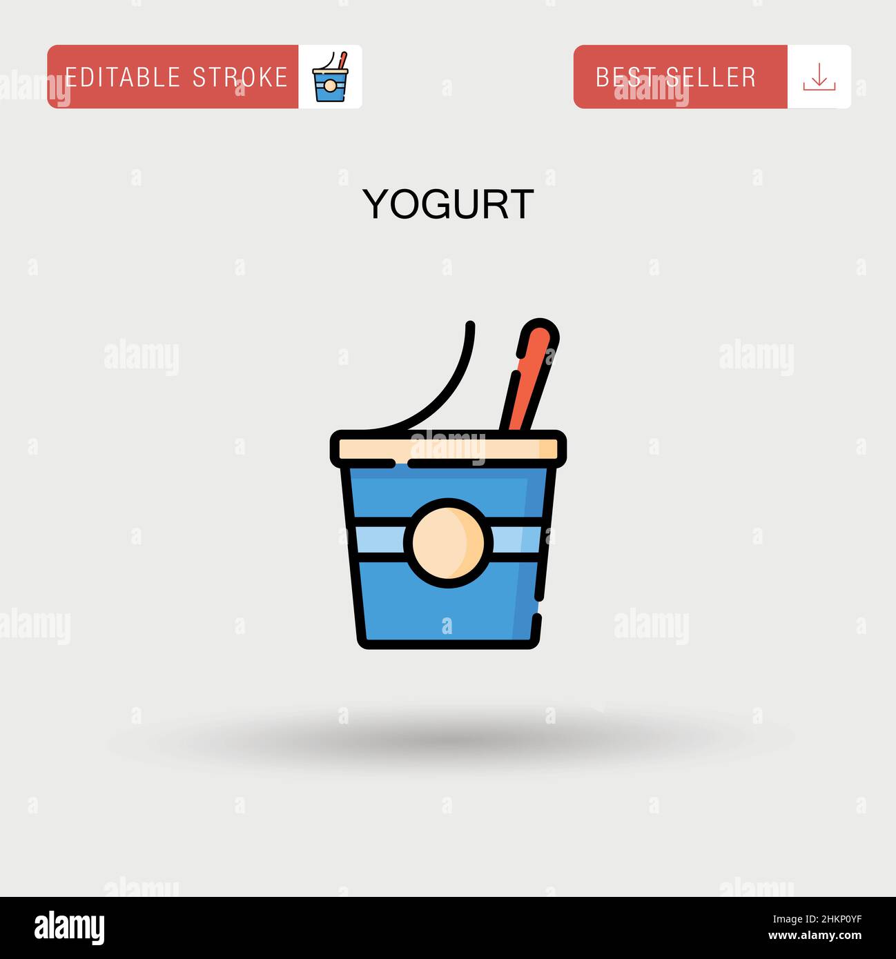 Icône vecteur simple yaourt. Illustration de Vecteur