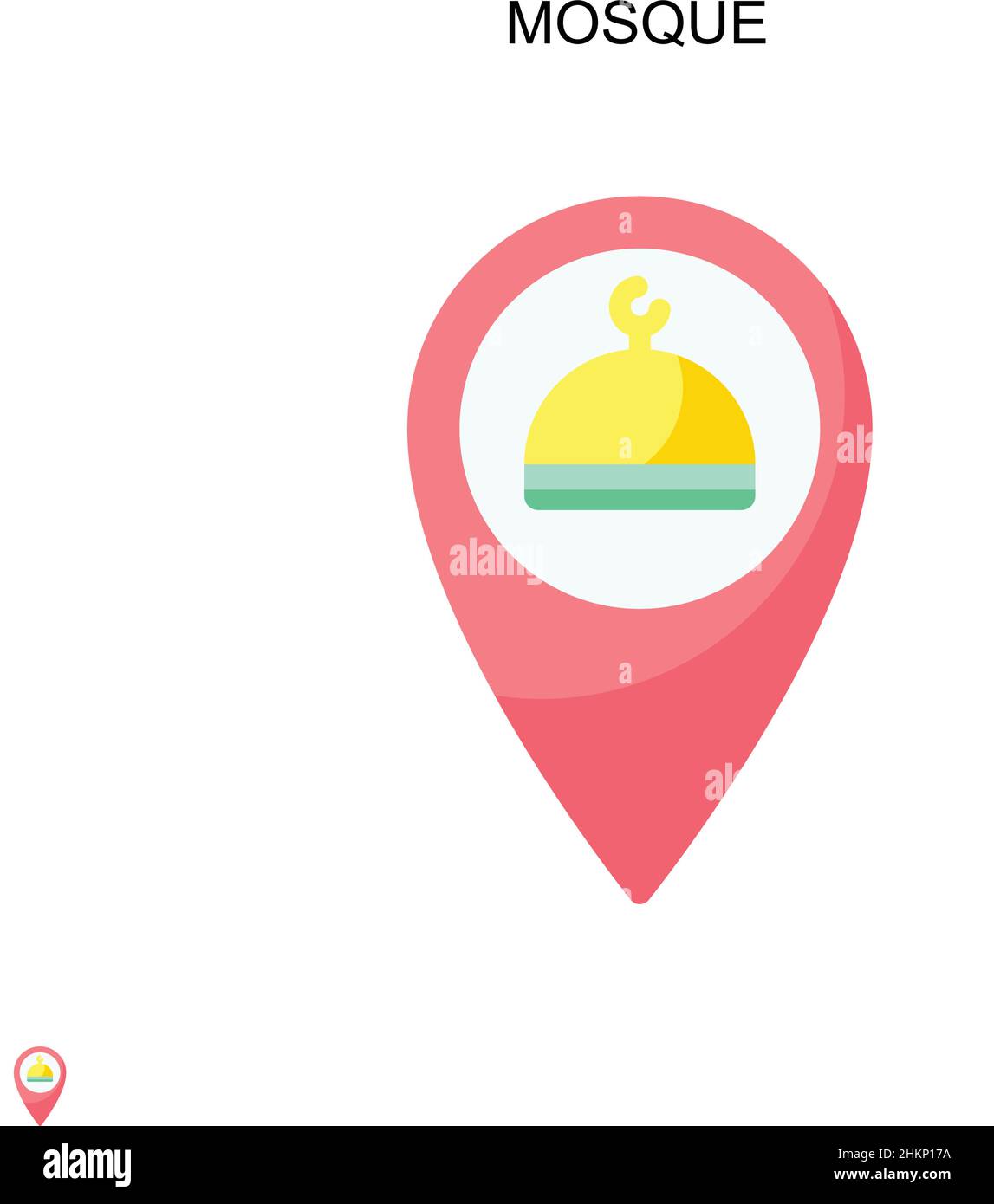 Icône de vecteur simple mosquée.Modèle de conception de symbole d'illustration pour élément d'interface utilisateur Web mobile. Illustration de Vecteur