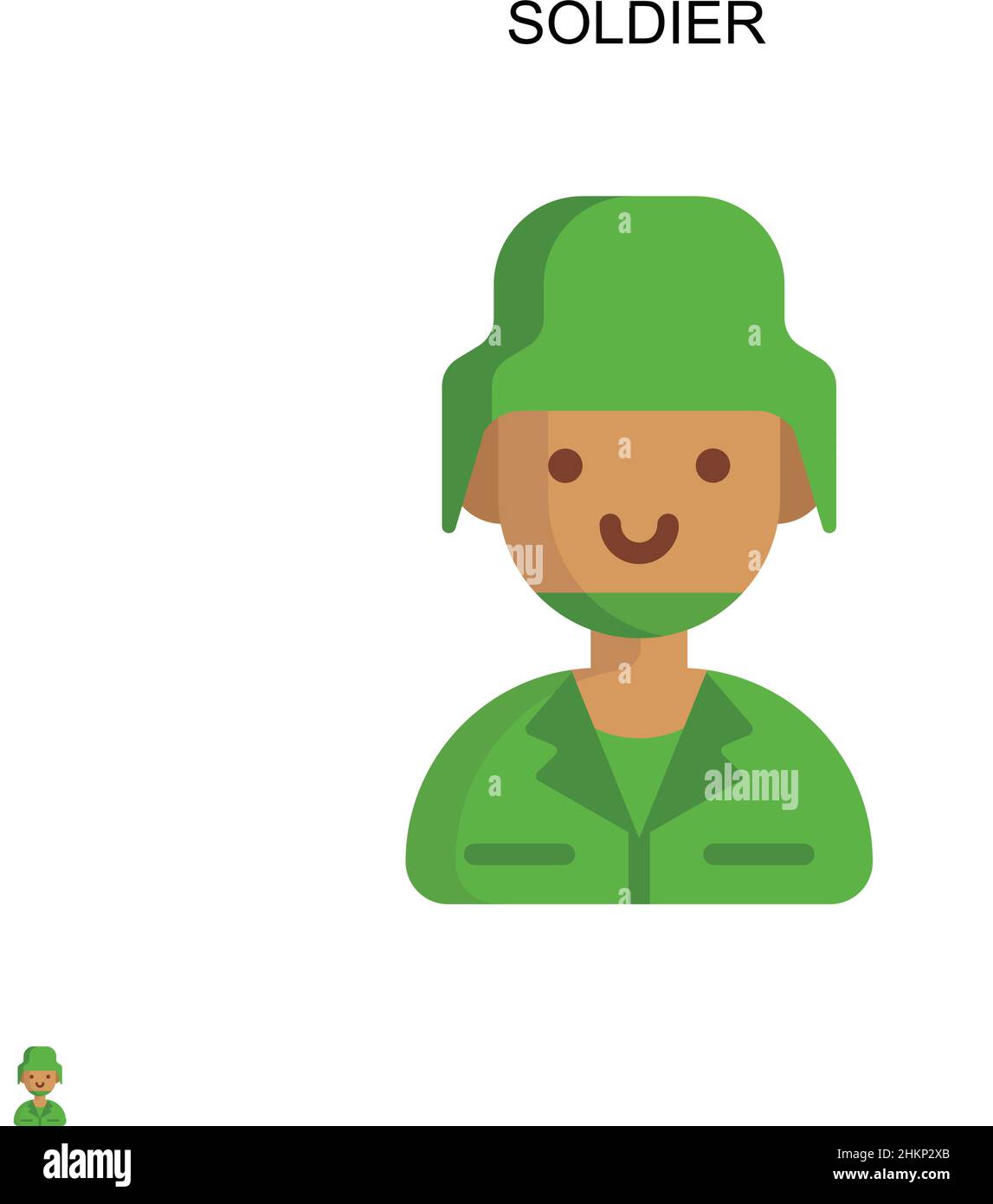 Icône de vecteur simple Soldier.Modèle de conception de symbole d'illustration pour élément d'interface utilisateur Web mobile. Illustration de Vecteur
