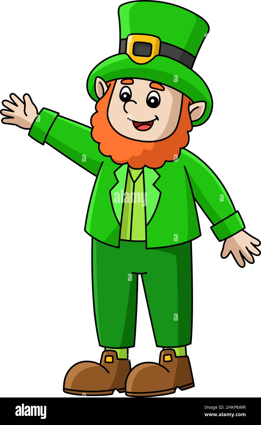 Le dessin animé de la Saint Patrick Leprechaun Cartoon Clipart Vector Illustration de Vecteur