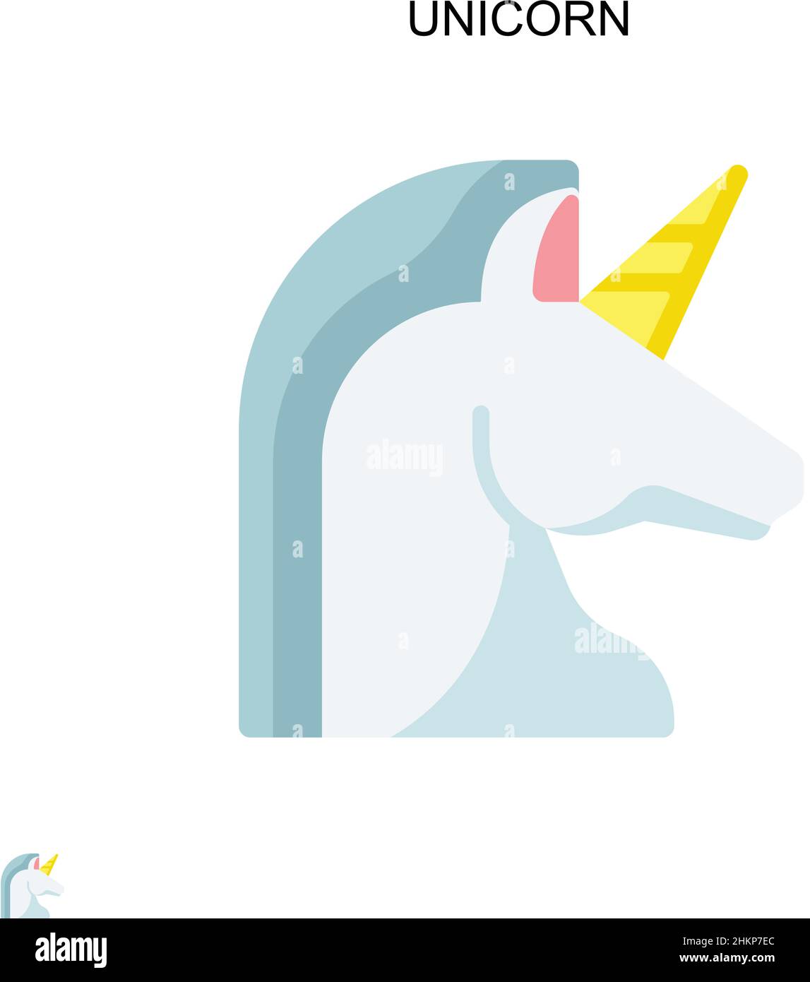 Icône de vecteur simple UNICORN.Modèle de conception de symbole d'illustration pour élément d'interface utilisateur Web mobile. Illustration de Vecteur