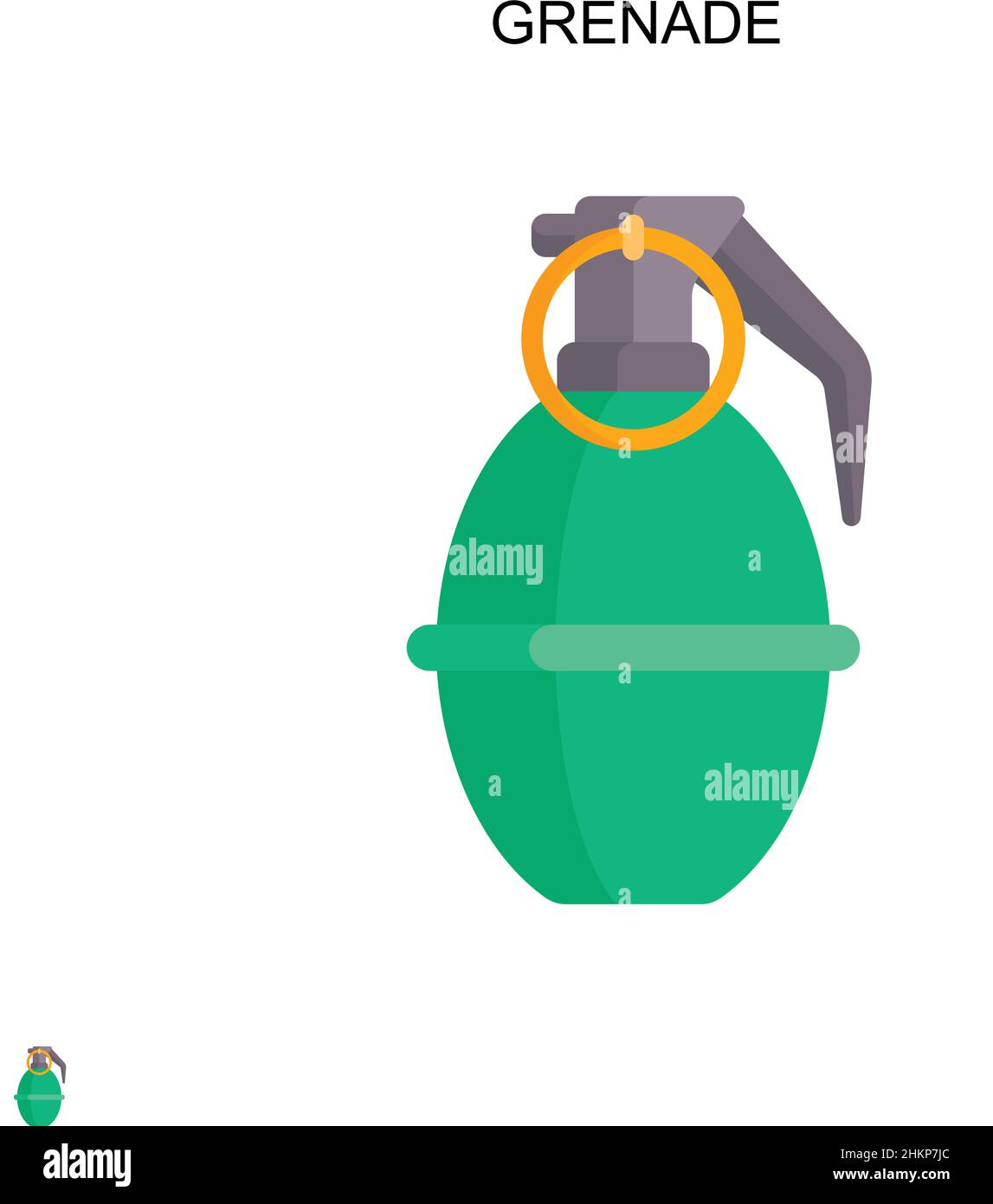 Icône de vecteur simple de grenade.Modèle de conception de symbole d'illustration pour élément d'interface utilisateur Web mobile. Illustration de Vecteur