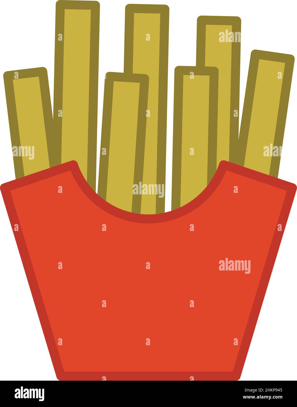 Symbole de contour des frites plein Illustration de Vecteur