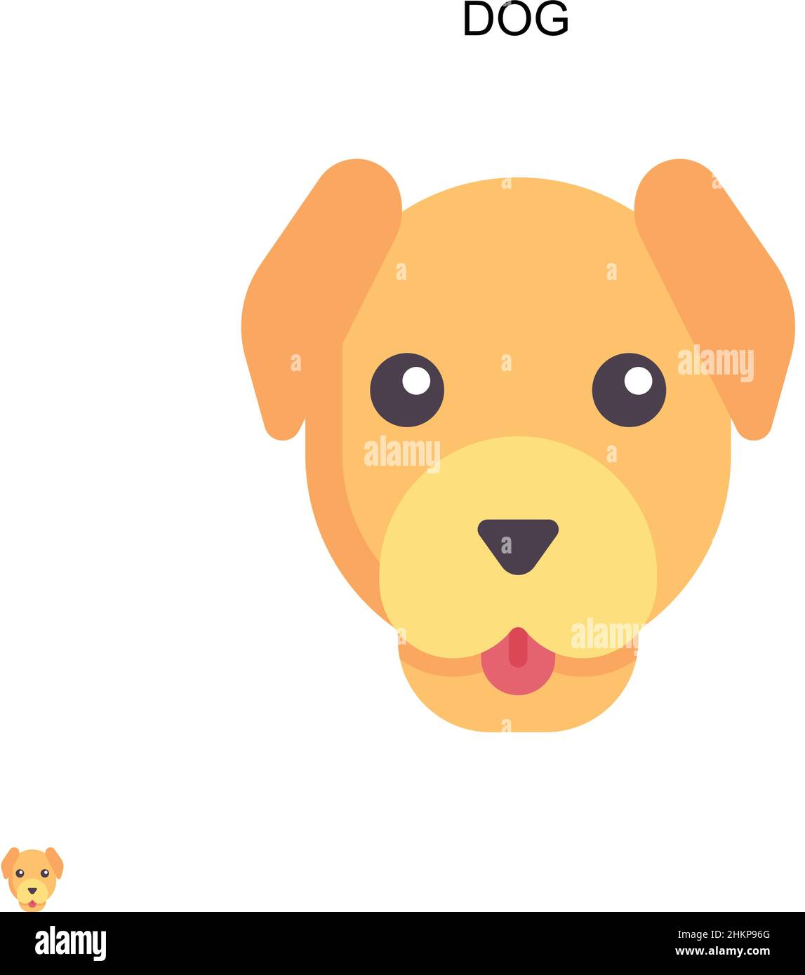 Icône de vecteur simple chien.Modèle de conception de symbole d'illustration pour élément d'interface utilisateur Web mobile. Illustration de Vecteur