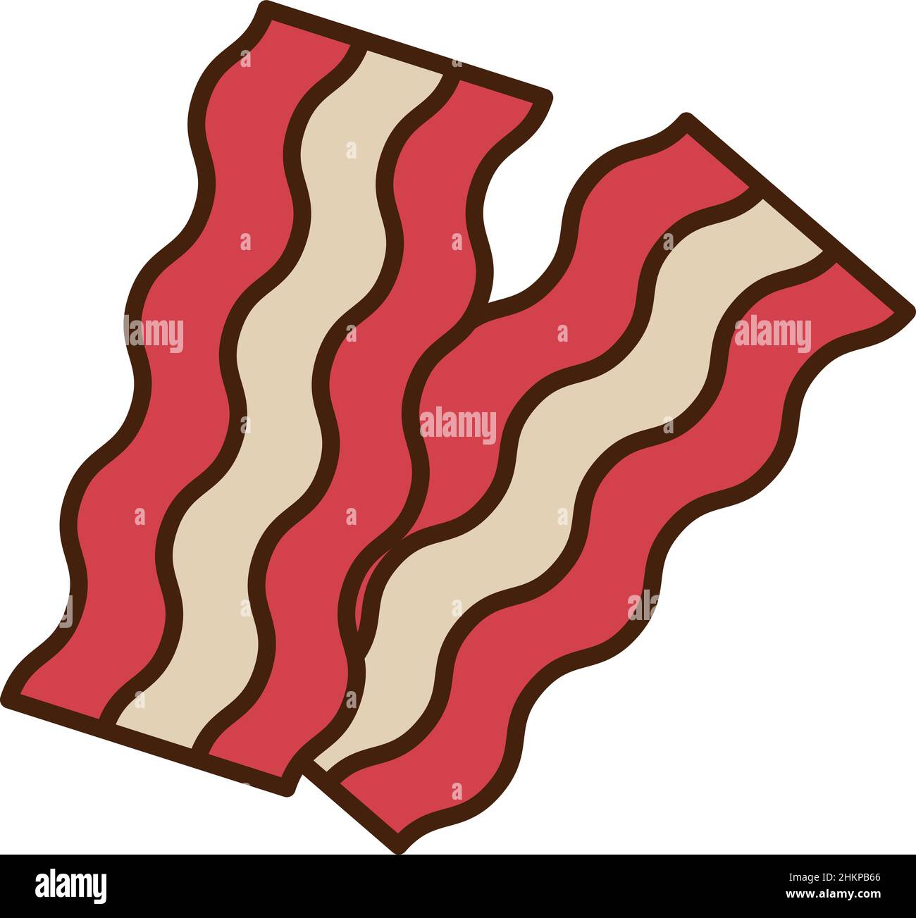 Symbole de contour de bacon plein Illustration de Vecteur