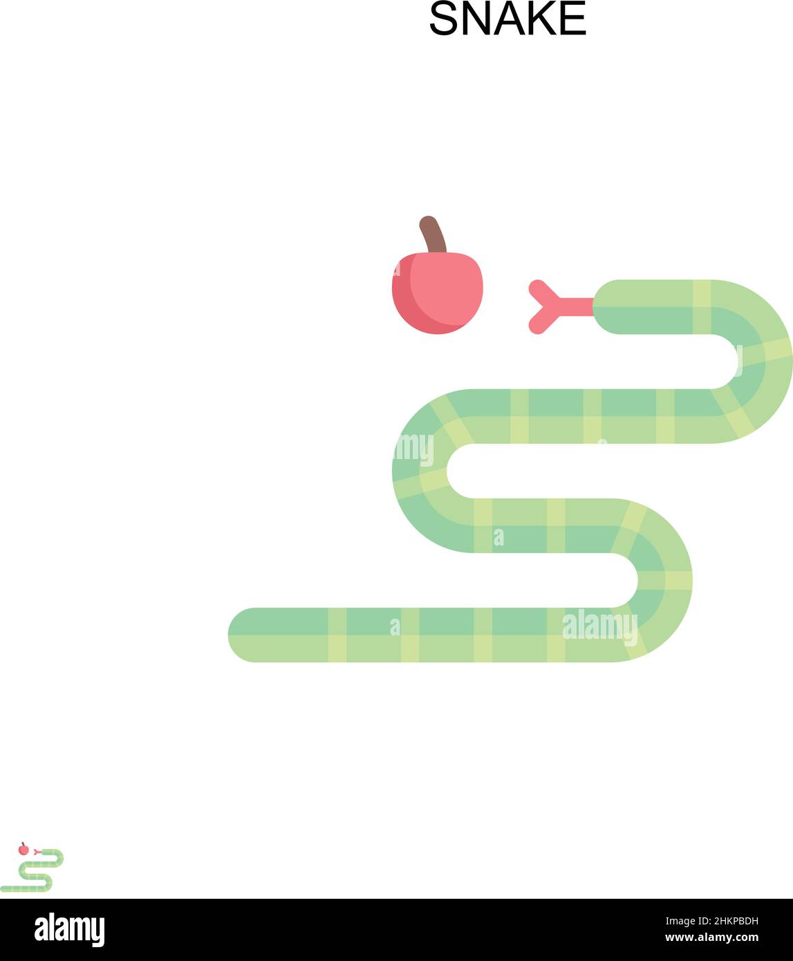 Icône de vecteur simple Snake.Modèle de conception de symbole d'illustration pour élément d'interface utilisateur Web mobile. Illustration de Vecteur