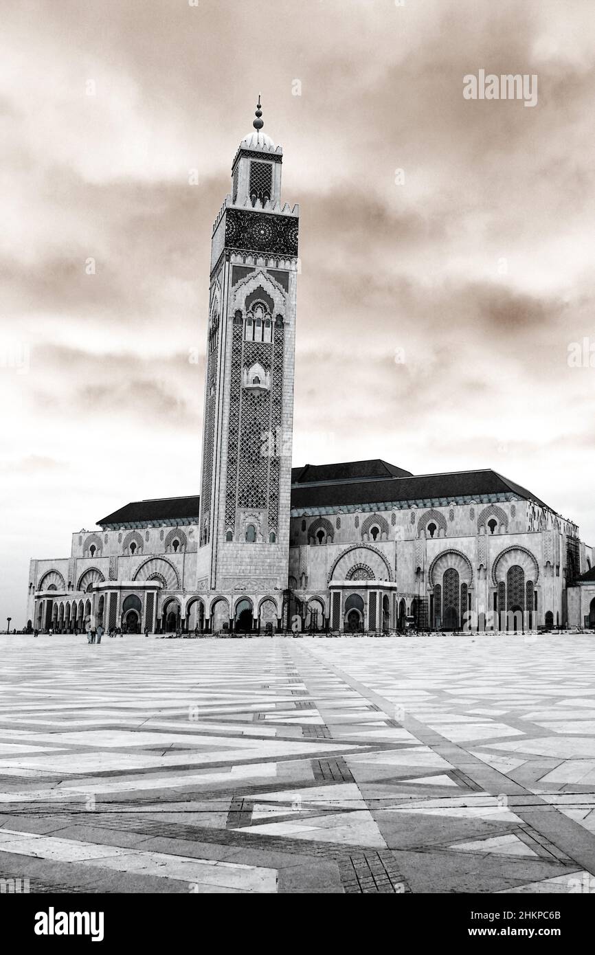 Hassan II Grande Mosquée, Casablanca, Maroc Banque D'Images