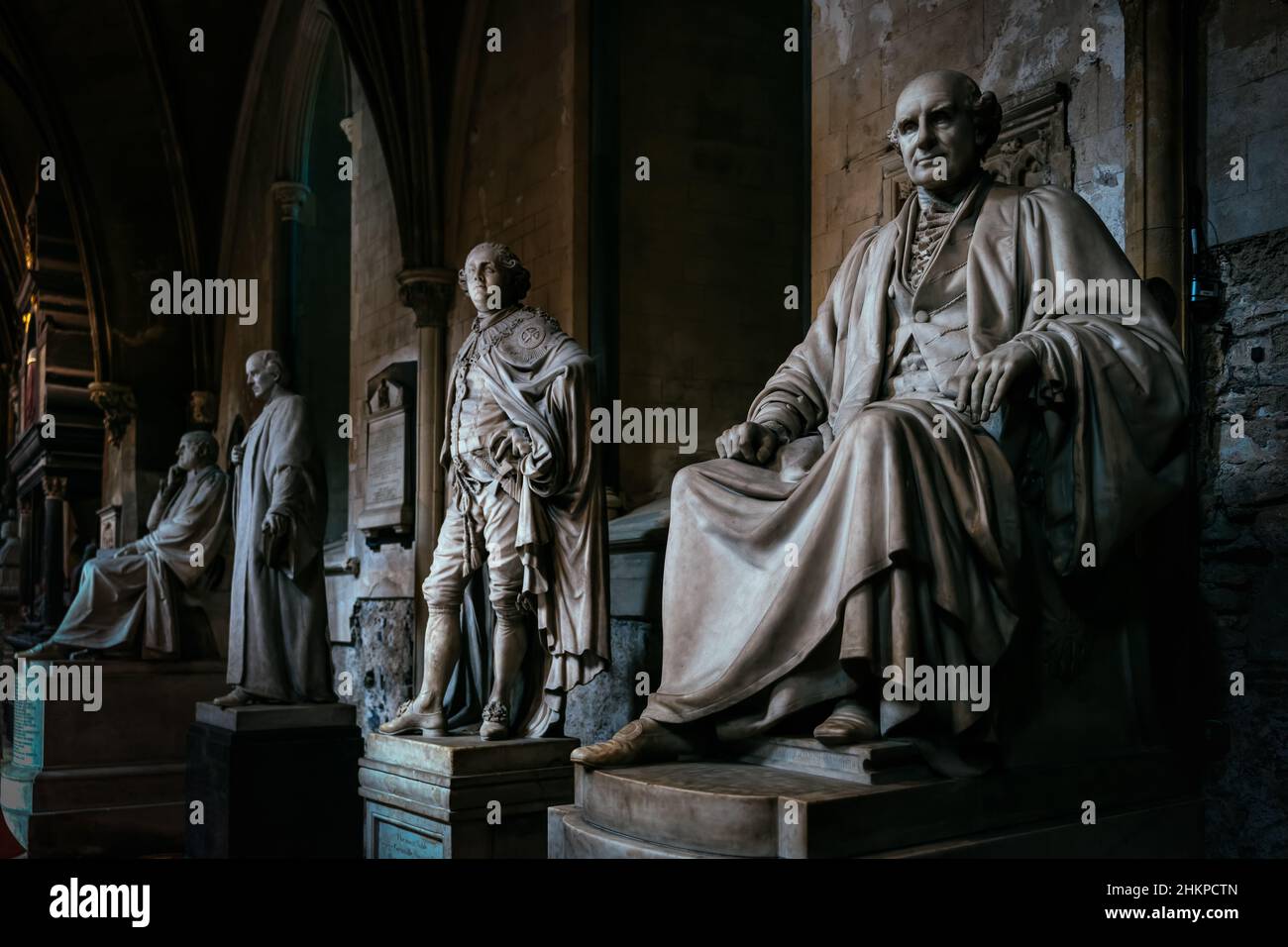 Dublin, Irlande, août 2019 statues dans la cathédrale Saint-Patrick, trouvée en 1191, cathédrale nationale de l'église d'Irlande Banque D'Images