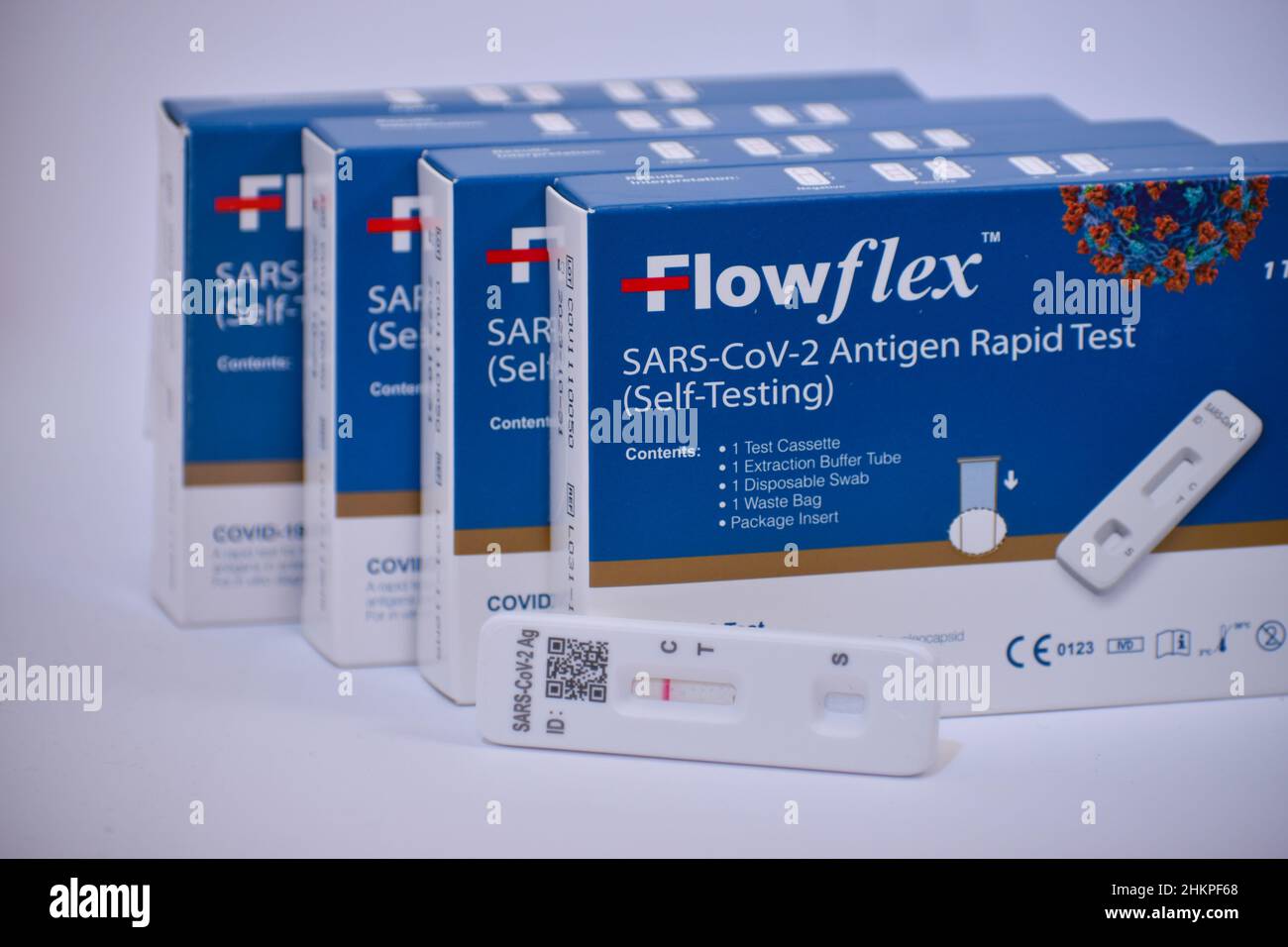 Kit de test d'antigène Flowflex à domicile Banque D'Images