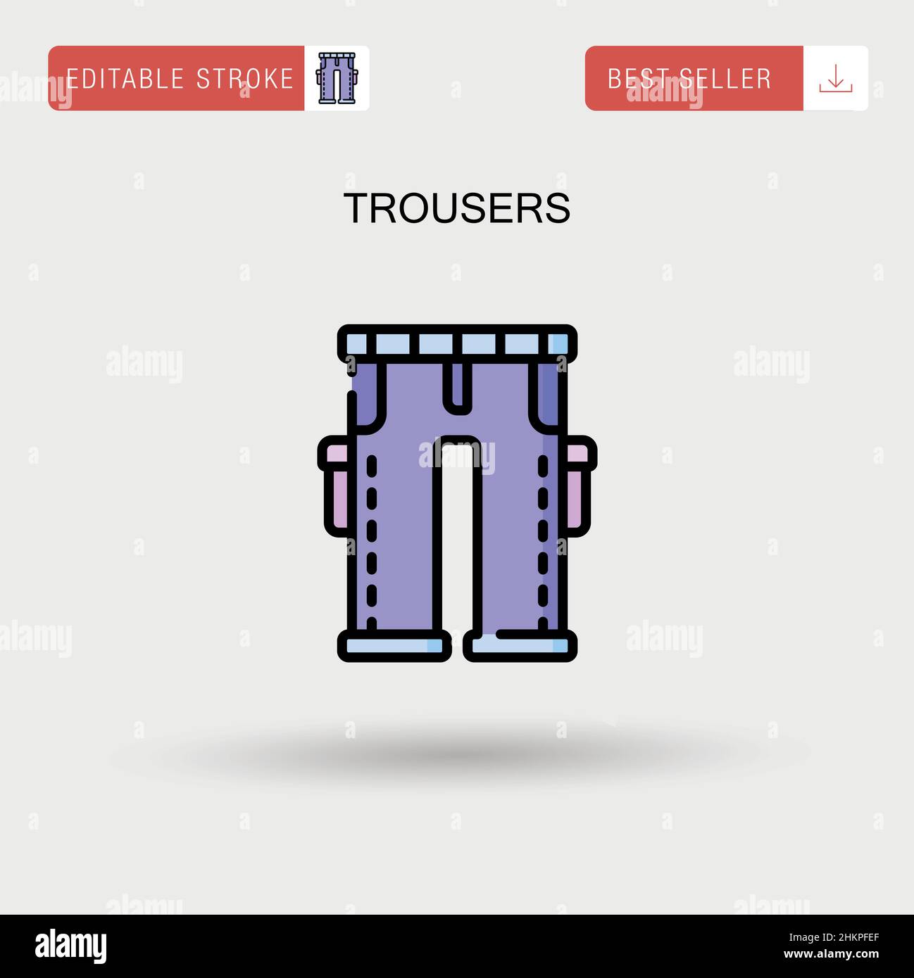 Pantalon simple icône vectorielle. Illustration de Vecteur