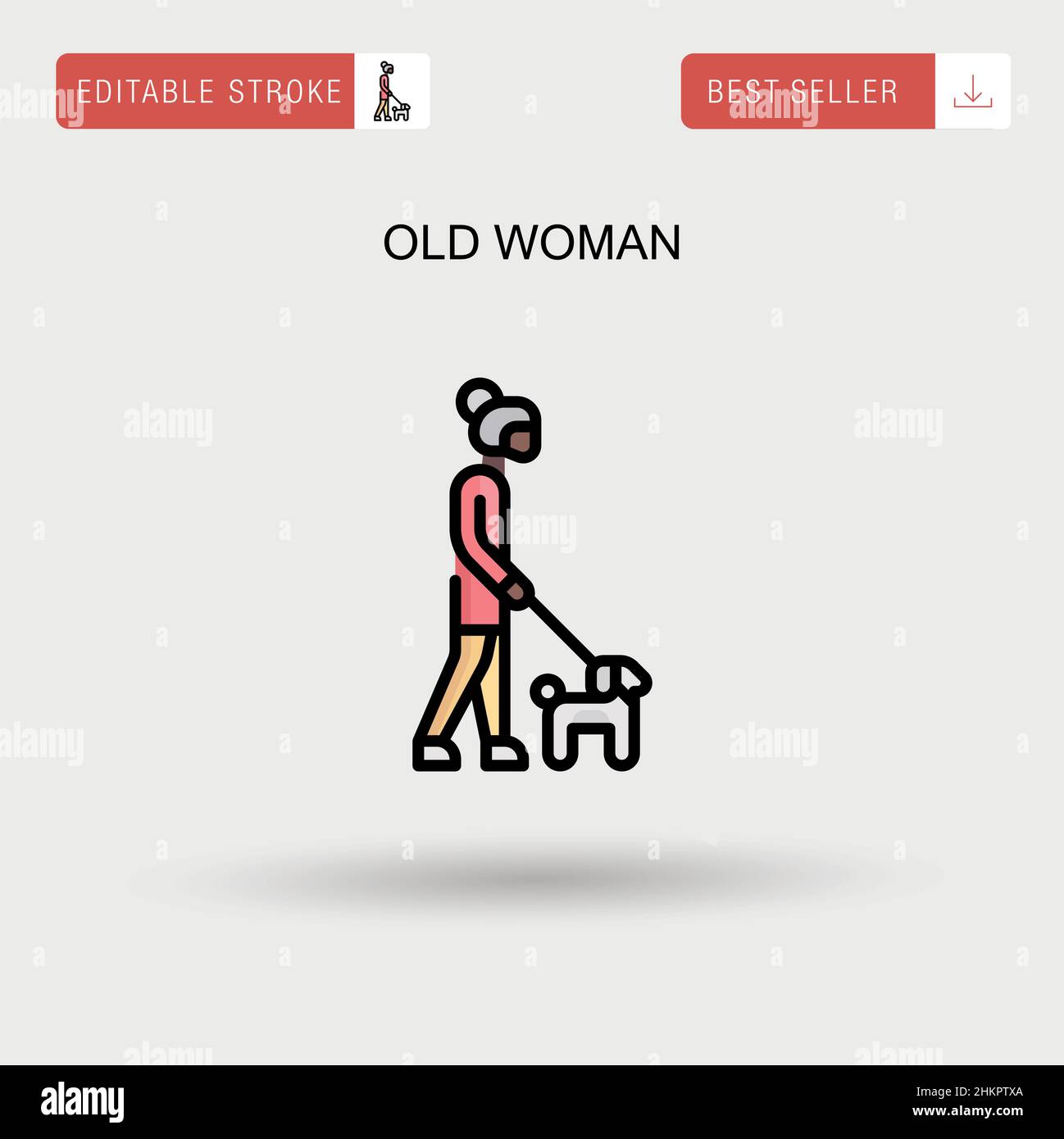 Vieille femme simple vecteur icône. Illustration de Vecteur