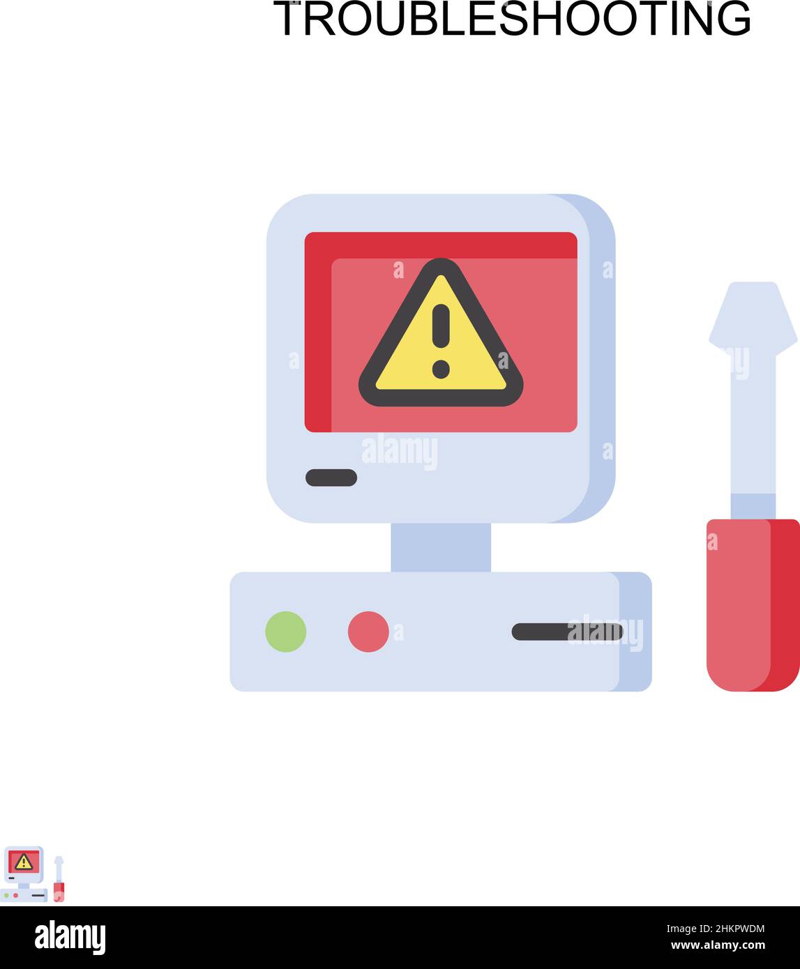 Dépannage de l'icône de vecteur simple.Modèle de conception de symbole d'illustration pour élément d'interface utilisateur Web mobile. Illustration de Vecteur