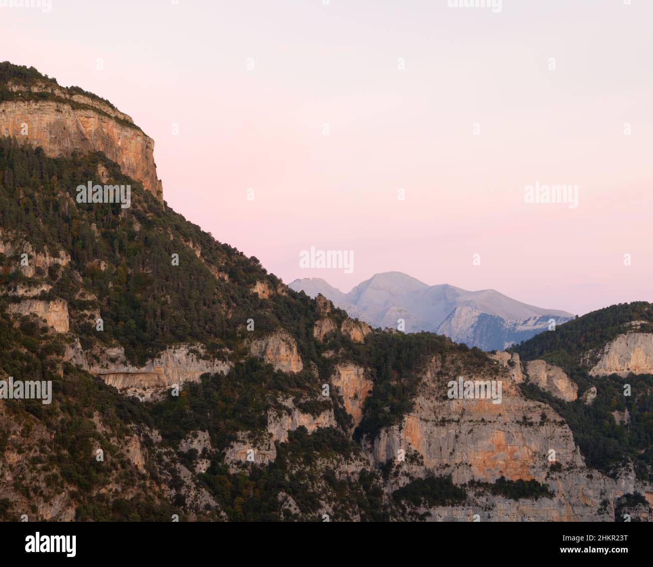 La vue depuis le point de vue d'Anisclo Canyon Banque D'Images