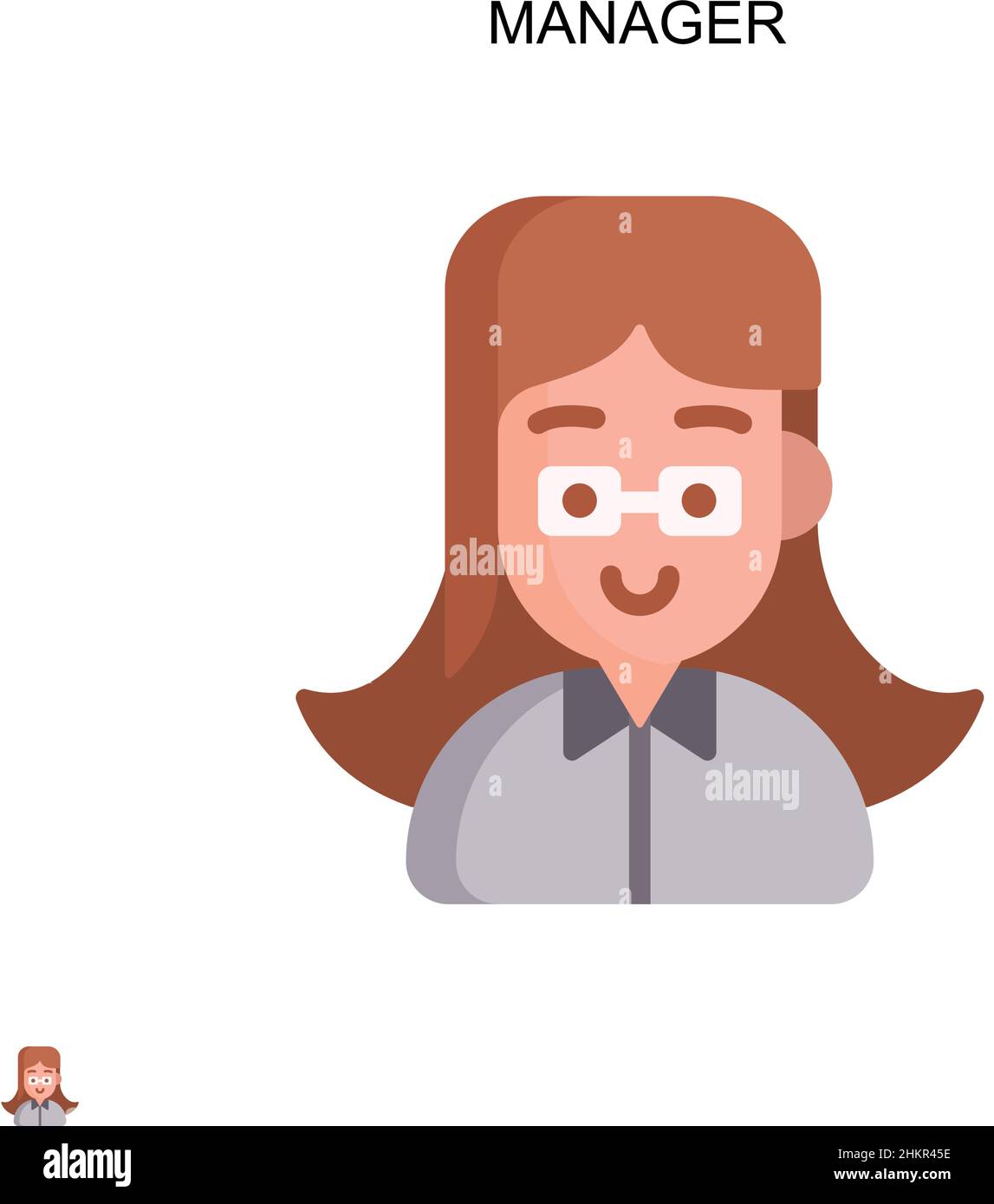 Manager simple vector.Modèle de conception de symbole d'illustration pour élément d'interface utilisateur Web mobile. Illustration de Vecteur