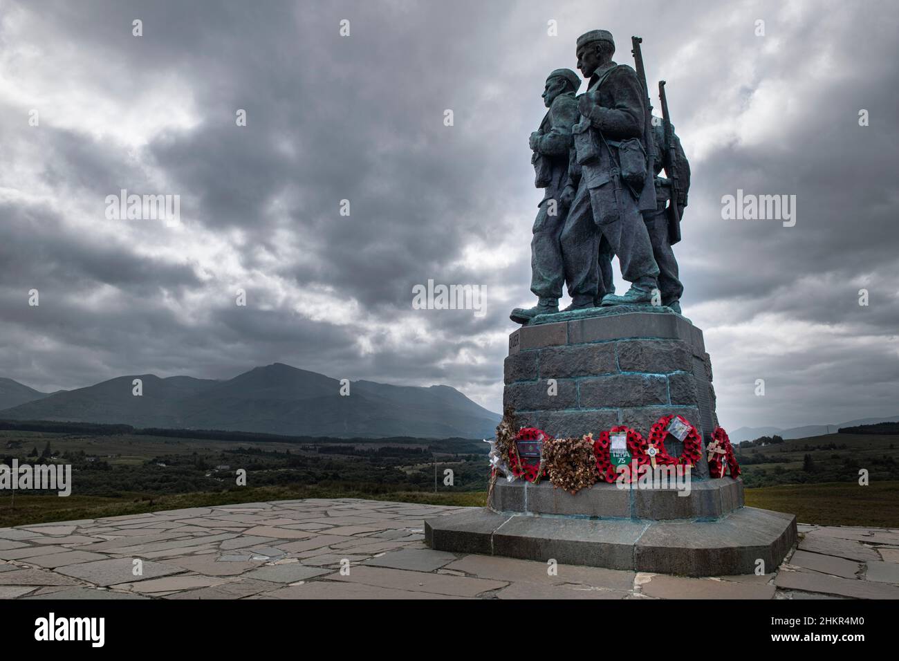 Mémorial des commando dans les Highlands écossais près du pont Spean, en Écosse Banque D'Images