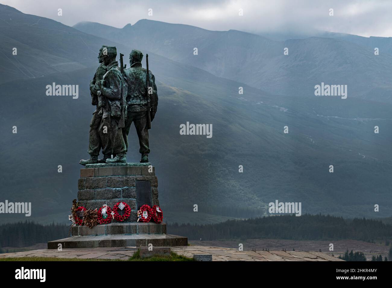 Mémorial des commando dans les Highlands écossais près du pont Spean, en Écosse Banque D'Images