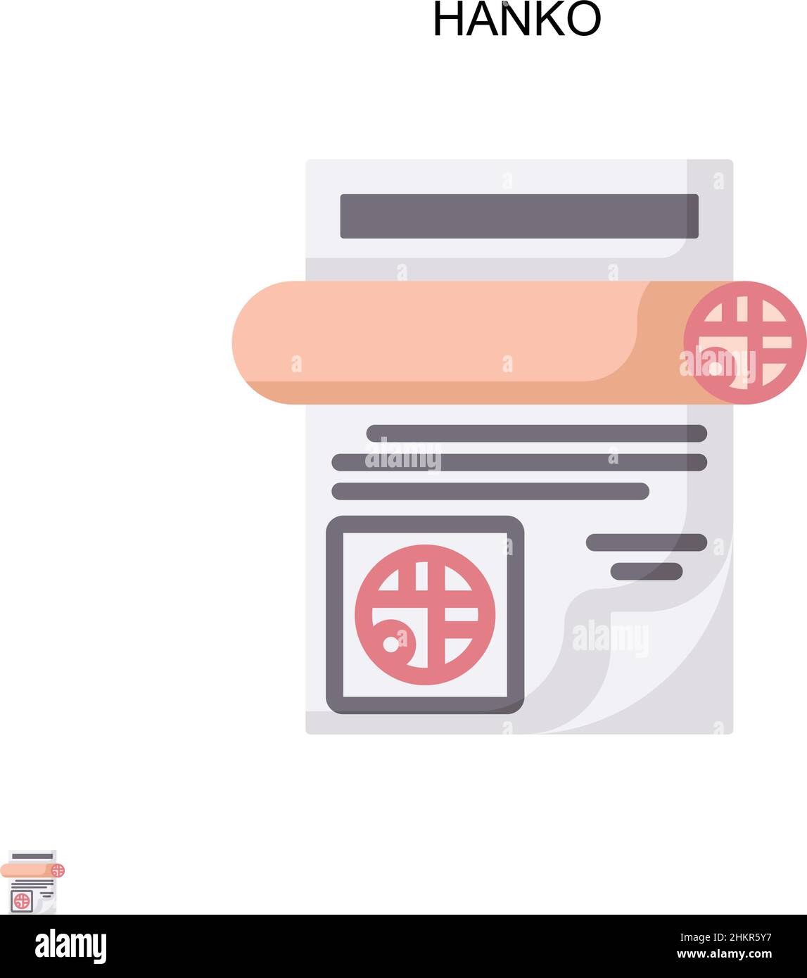 Icône de vecteur simple Hanko.Modèle de conception de symbole d'illustration pour élément d'interface utilisateur Web mobile. Illustration de Vecteur