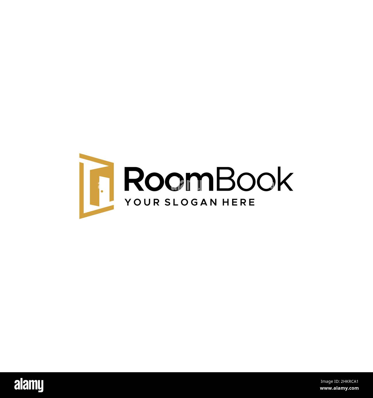 Design minimaliste du logo du bâtiment de porte RoomBook Illustration de Vecteur