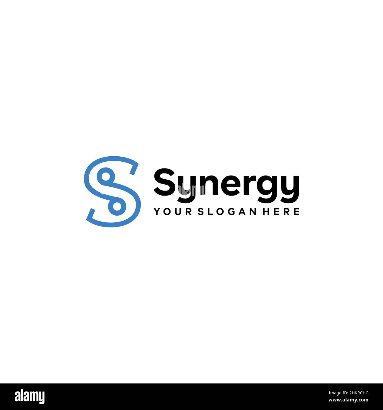 logo S Synergy initial de marque de lettre plate Illustration de Vecteur