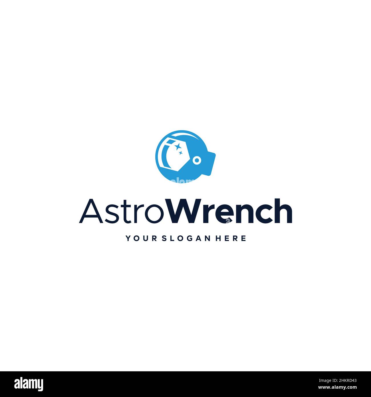 Design minimaliste du logo AstroWrench tube astronaute Illustration de Vecteur