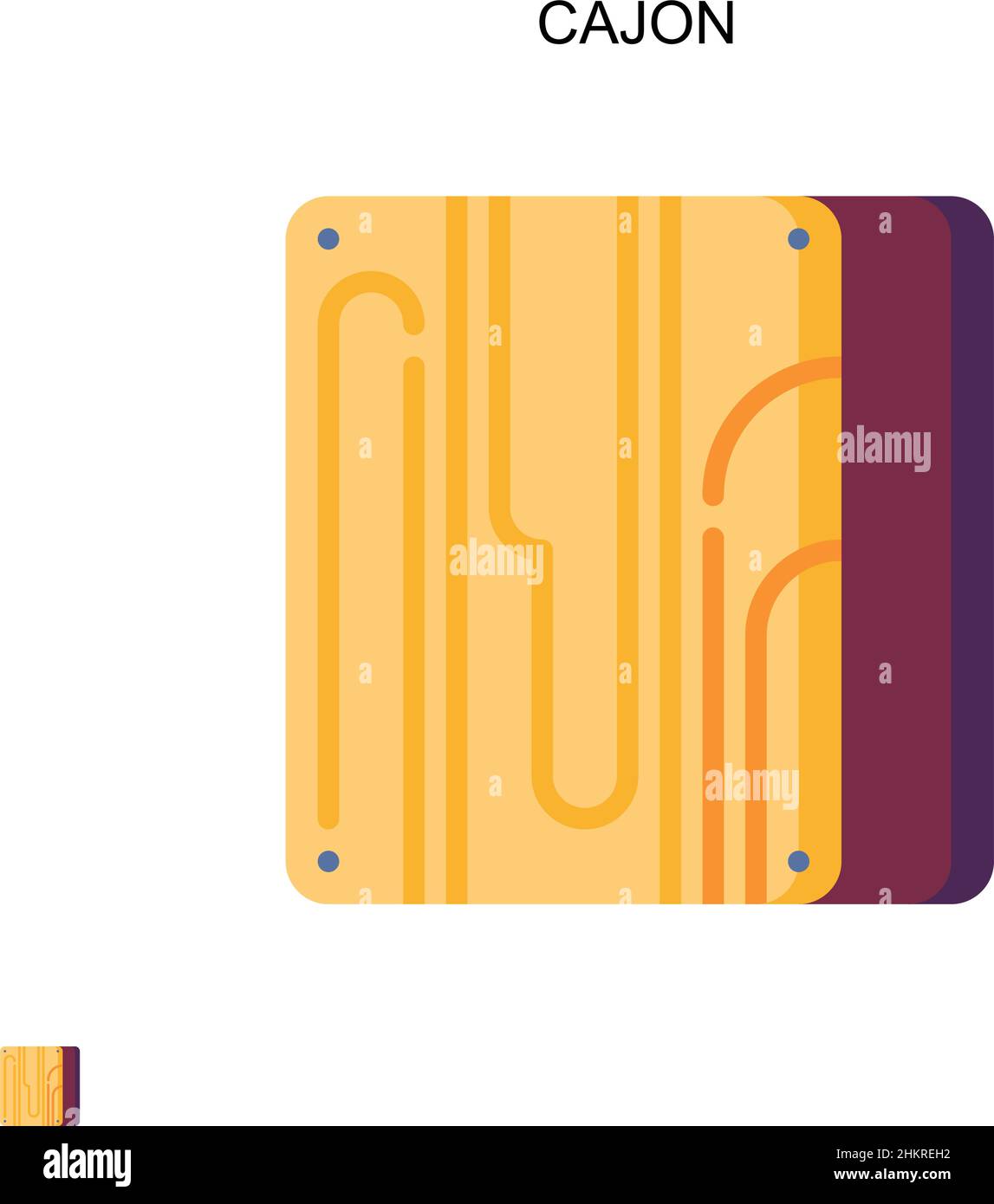 Icône de vecteur simple Cajon.Modèle de conception de symbole d'illustration pour élément d'interface utilisateur Web mobile. Illustration de Vecteur