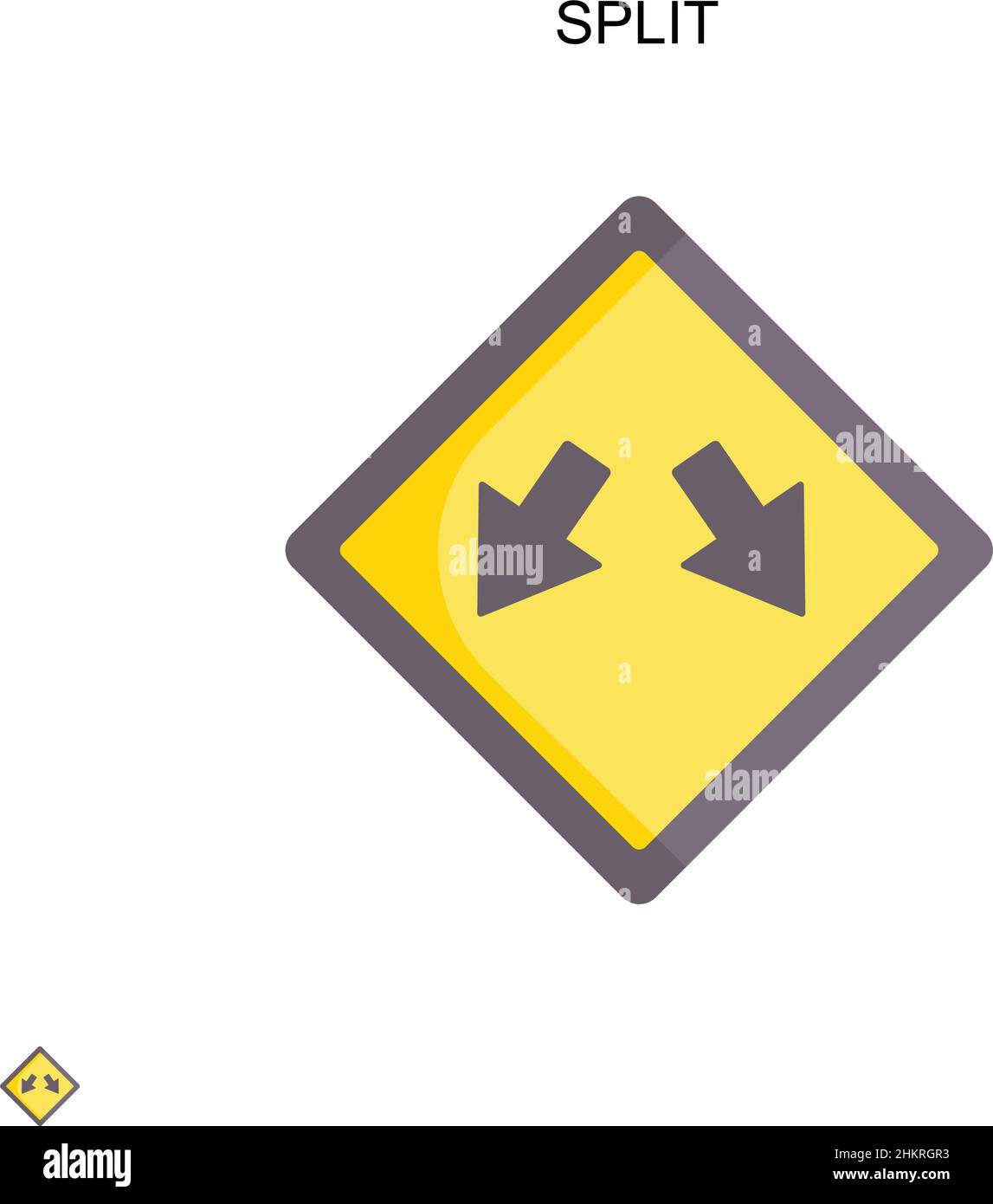 Icône de vecteur simple de fractionnement.Modèle de conception de symbole d'illustration pour élément d'interface utilisateur Web mobile. Illustration de Vecteur