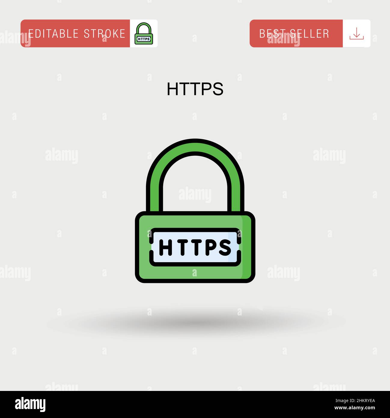 Icône de vecteur simple HTTPS. Illustration de Vecteur