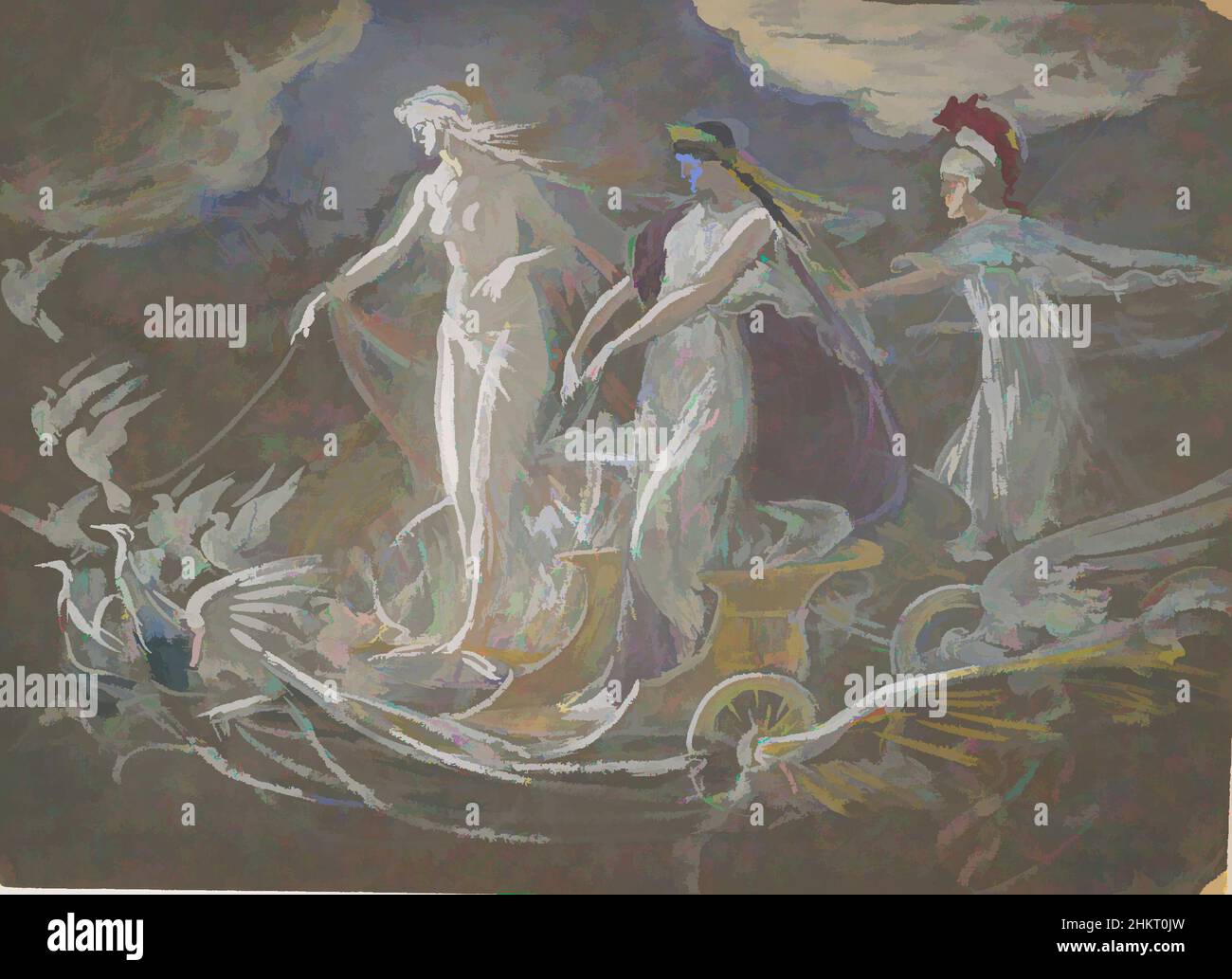 Art inspiré par trois déesses (étude allégorique), Walter Crane, Angleterre, œuvres classiques modernisées par Artotop avec une touche de modernité. Formes, couleur et valeur, impact visuel accrocheur sur l'art émotions par la liberté d'œuvres d'art d'une manière contemporaine. Un message intemporel qui cherche une nouvelle direction créative. Artistes qui se tournent vers le support numérique et créent le NFT Artotop Banque D'Images