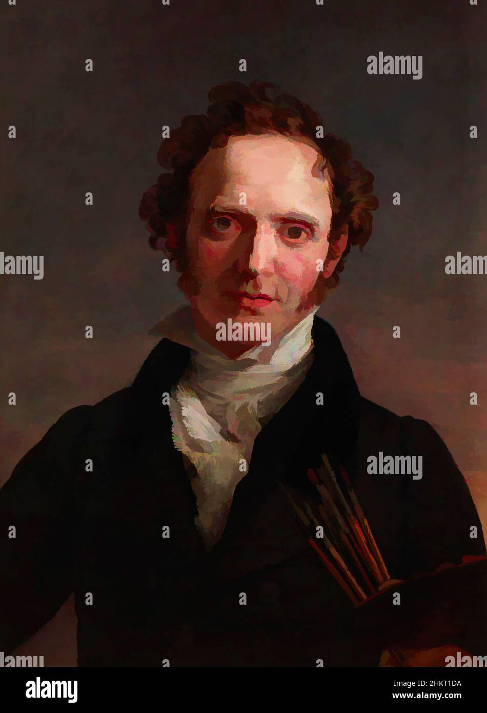 Art inspiré par Portrait de l'artiste, George Dawe, peintre, vers 1810-1829, texte créé à l'origine pour Turangawaewae : exposition d'art et de Nouvelle-Zélande à te Papa, mars 2018, oeuvres classiques modernisées par Artotop avec un peu de modernité. Formes, couleur et valeur, impact visuel accrocheur sur l'art émotions par la liberté d'œuvres d'art d'une manière contemporaine. Un message intemporel qui cherche une nouvelle direction créative. Artistes qui se tournent vers le support numérique et créent le NFT Artotop Banque D'Images