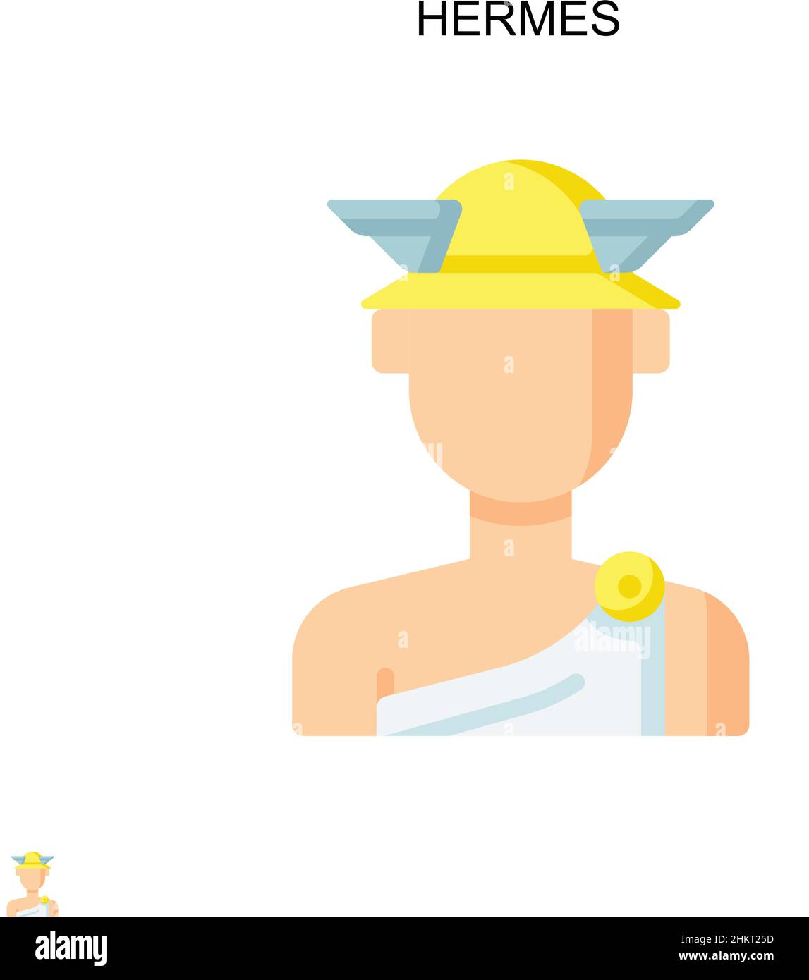 Icône de vecteur simple Hermes.Modèle de conception de symbole d'illustration pour élément d'interface utilisateur Web mobile. Illustration de Vecteur