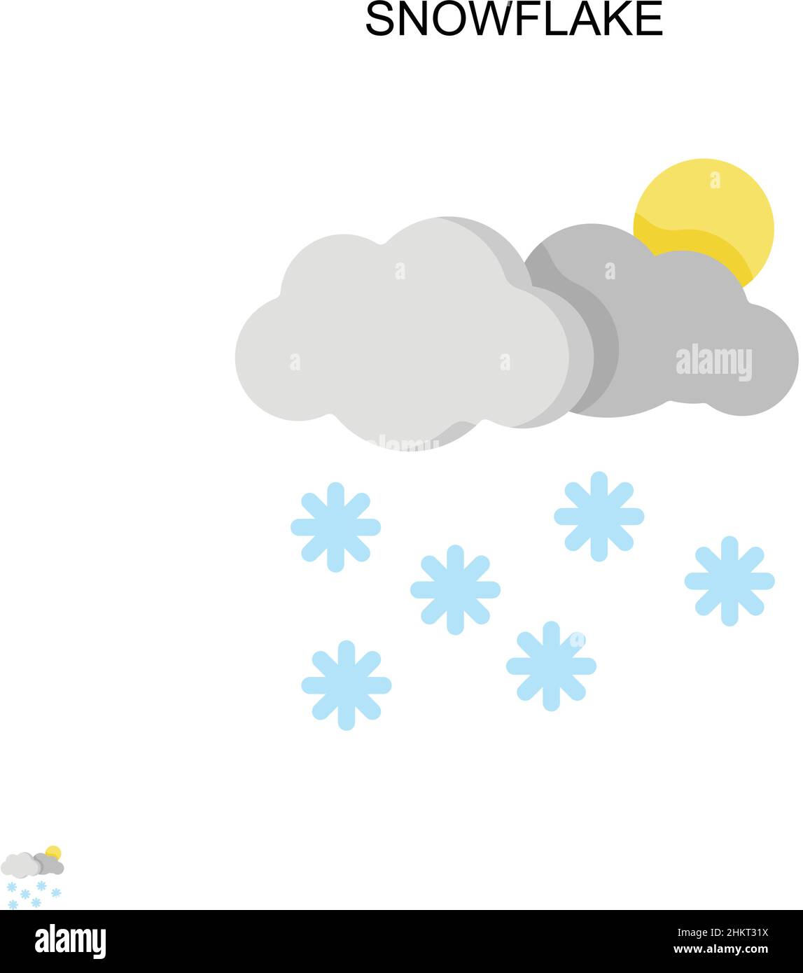 Icône de vecteur simple flocon de neige.Modèle de conception de symbole d'illustration pour élément d'interface utilisateur Web mobile. Illustration de Vecteur