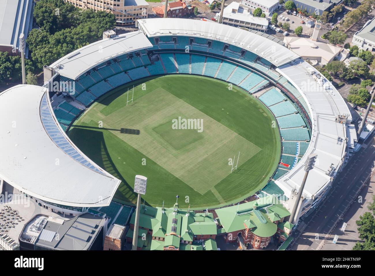 Vue aérienne du terrain de cricket de Sydney.Le terrain est également utilisé pour le rugby à XV et le football australien pendant les saisons d'hiver. Banque D'Images