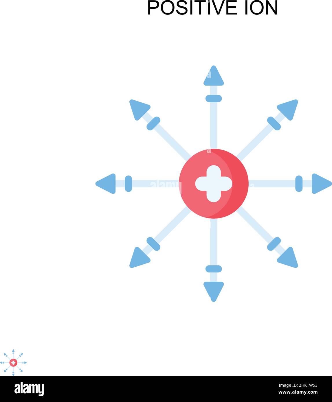 Icône vecteur simple ion positif.Modèle de conception de symbole d'illustration pour élément d'interface utilisateur Web mobile. Illustration de Vecteur
