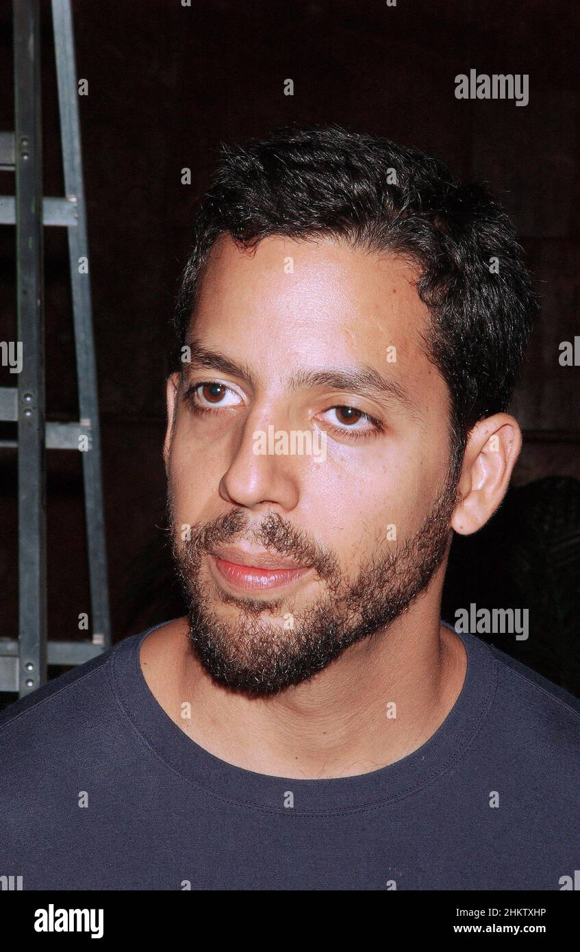 18 septembre 2008, New York City, New York, Etats-Unis: Magicien David Blaine lors de la conférence de presse 'David Blaine:Dive of Death', annonçant le défi d'endurance de pendre à l'envers pendant 60 heures dans l'atrium de la Trump Tower sur 5th Avenue à New York.(Image de crédit : © Walter Weissman/ZUMA Press Wire) Banque D'Images
