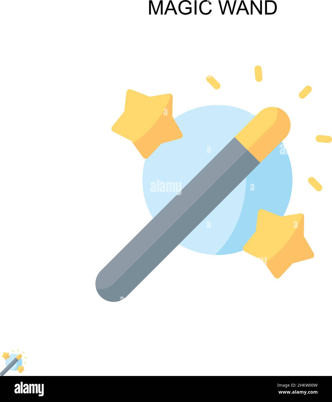 Magic Wand simple vector.Modèle de conception de symbole d'illustration pour élément d'interface utilisateur Web mobile. Illustration de Vecteur