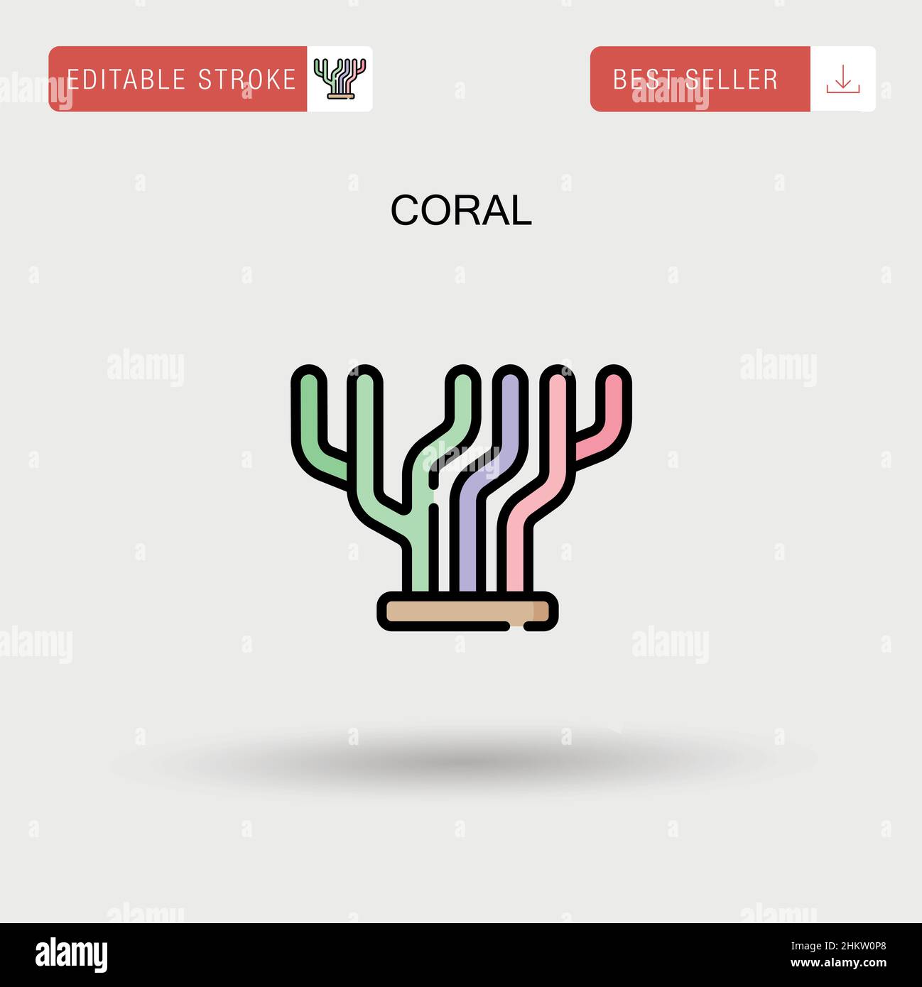 Icône de vecteur simple Coral. Illustration de Vecteur