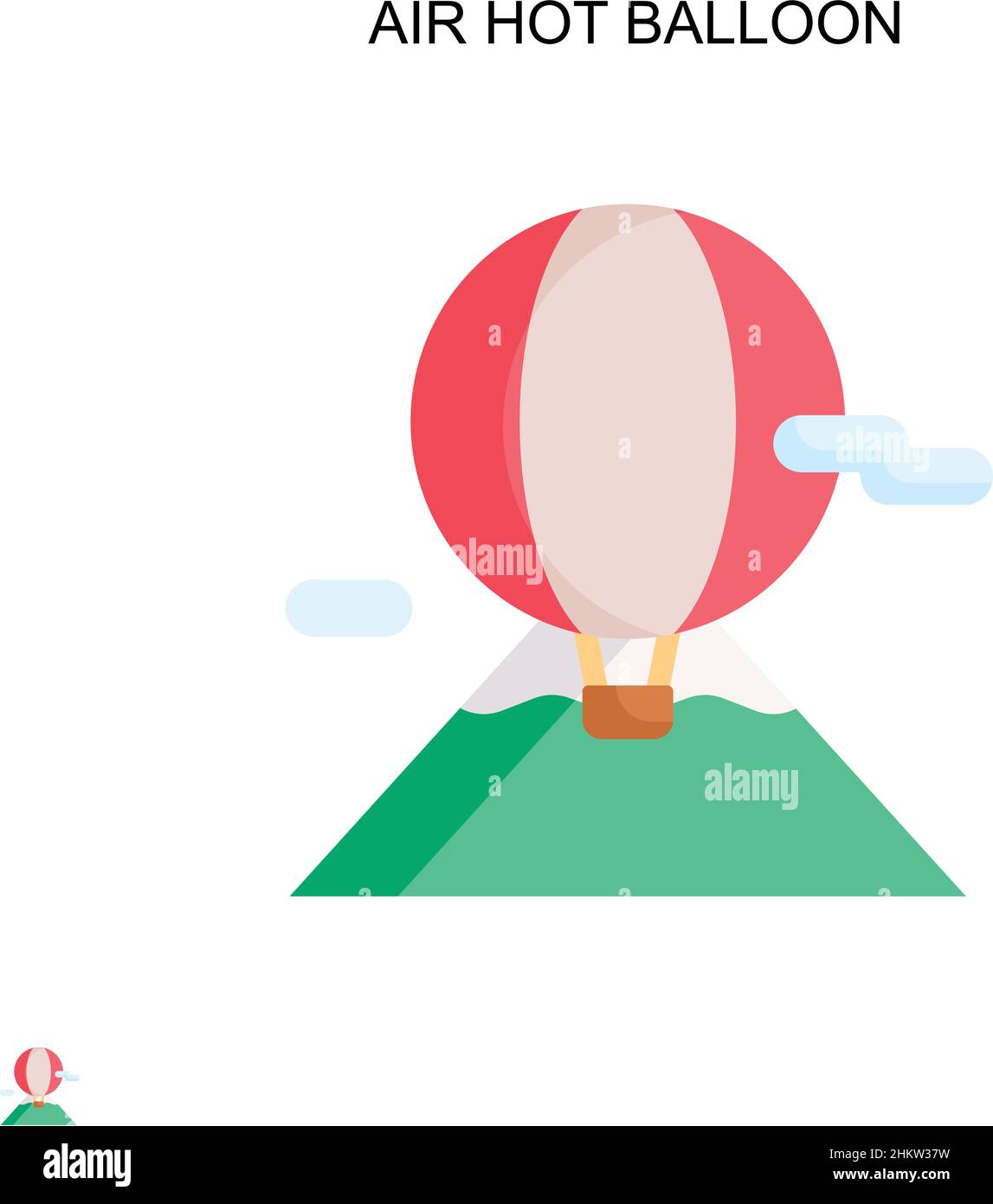 Icône vecteur simple ballon chaud air.Modèle de conception de symbole d'illustration pour élément d'interface utilisateur Web mobile. Illustration de Vecteur