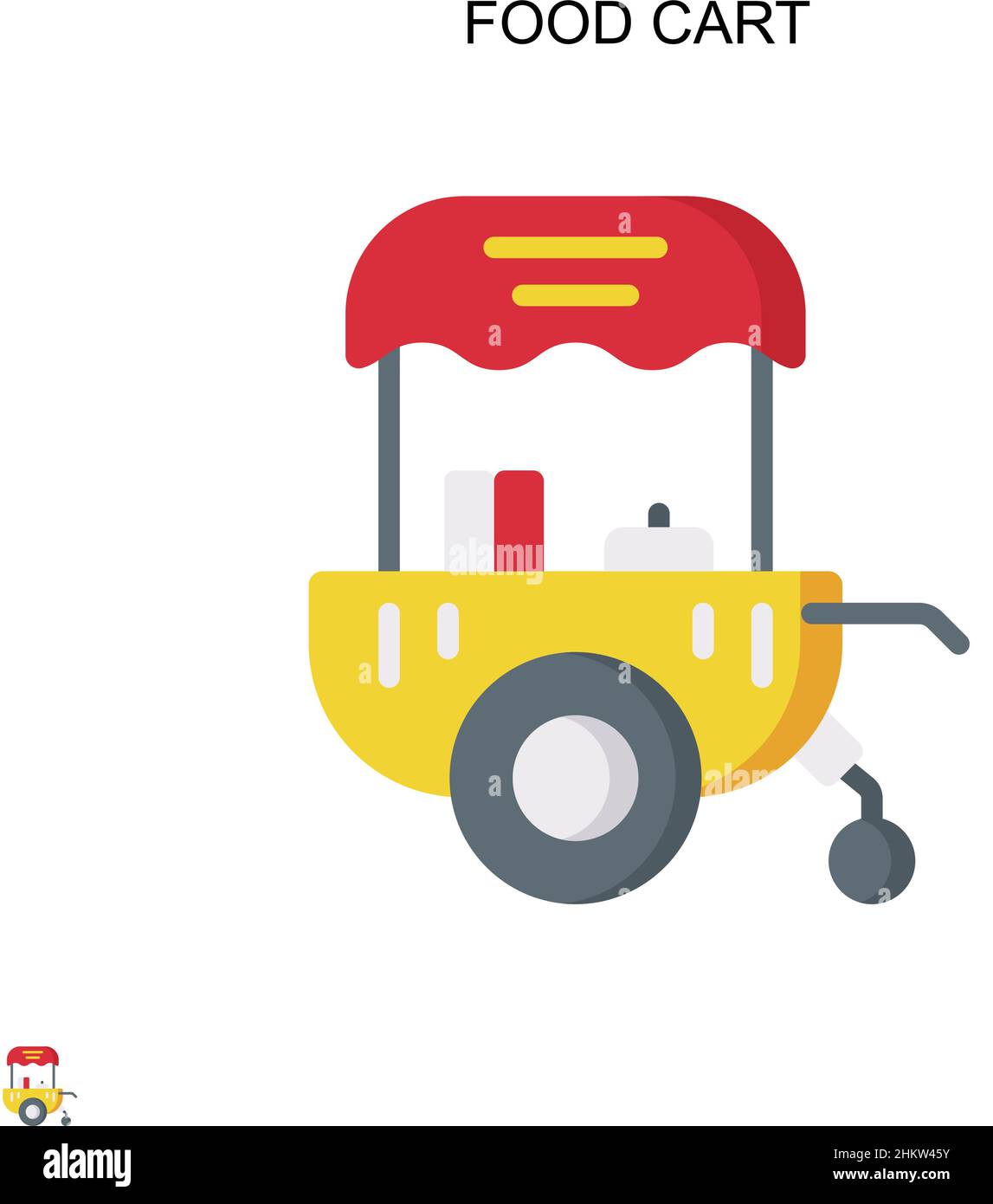 Icône vecteur simple chariot alimentaire.Modèle de conception de symbole d'illustration pour élément d'interface utilisateur Web mobile. Illustration de Vecteur
