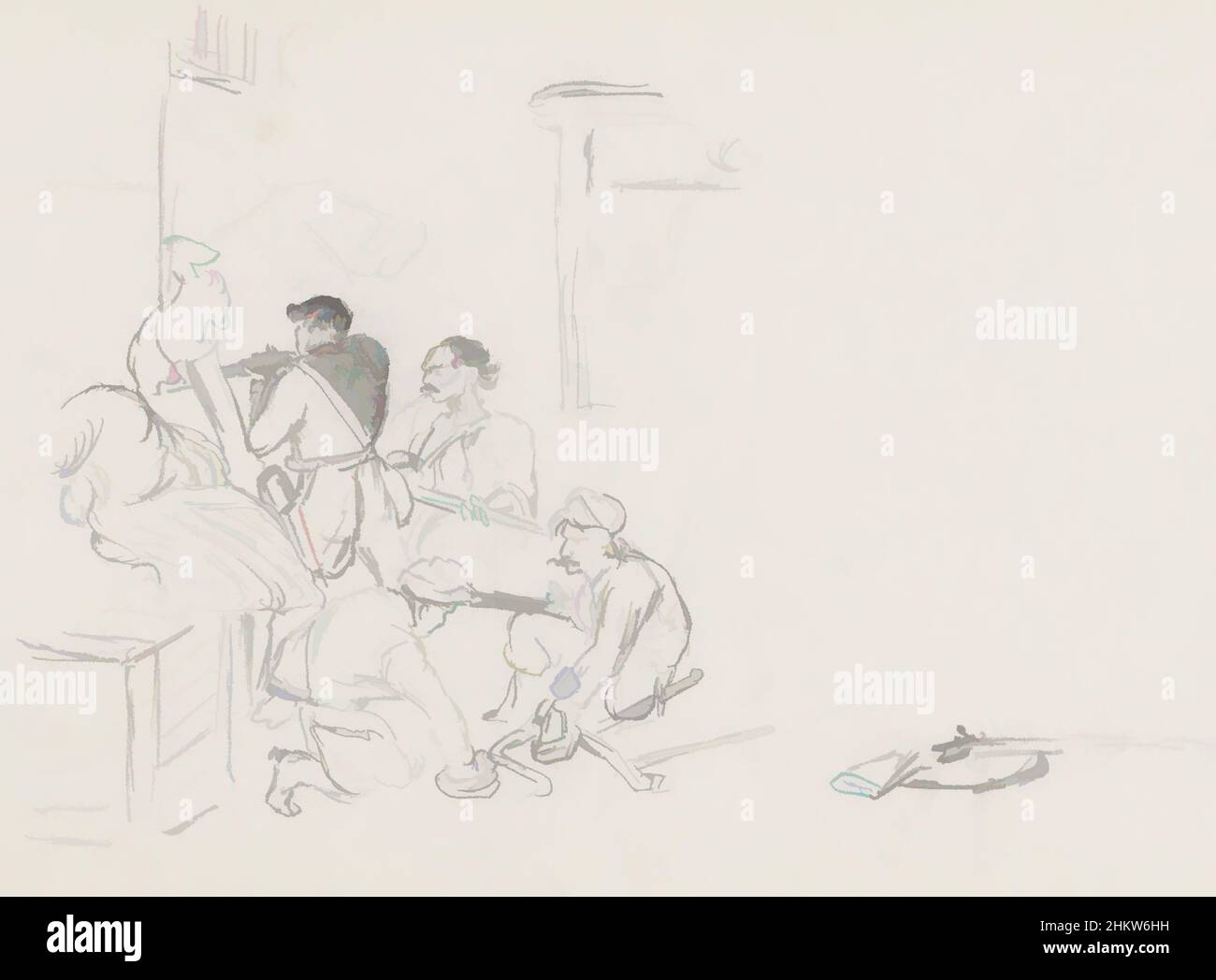 Art inspiré par les soldats français à l'Auberge Bourgerie à Bazeilles. Rotterdam pays-Bas, après Alphonse de Neuville, les œuvres classiques modernisées par Artotop avec un peu de modernité. Formes, couleur et valeur, impact visuel accrocheur sur l'art émotions par la liberté d'œuvres d'art d'une manière contemporaine. Un message intemporel qui cherche une nouvelle direction créative. Artistes qui se tournent vers le support numérique et créent le NFT Artotop Banque D'Images