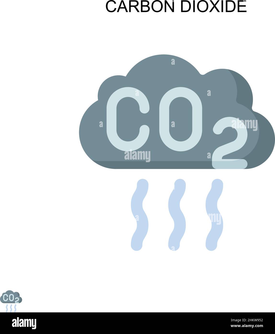 Icône de vecteur simple de dioxyde de carbone.Modèle de conception de symbole d'illustration pour élément d'interface utilisateur Web mobile. Illustration de Vecteur