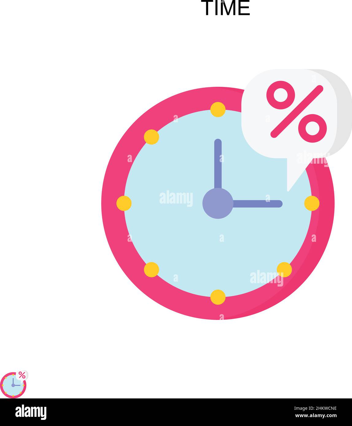 Icône vecteur simple temps.Modèle de conception de symbole d'illustration pour élément d'interface utilisateur Web mobile. Illustration de Vecteur