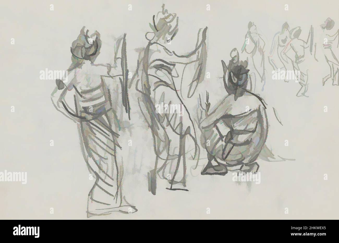 Art inspiré par deux groupes de serimpies dansantes indonésiennes, les œuvres classiques modernisées par Artotop avec une touche de modernité. Formes, couleur et valeur, impact visuel accrocheur sur l'art émotions par la liberté d'œuvres d'art d'une manière contemporaine. Un message intemporel qui cherche une nouvelle direction créative. Artistes qui se tournent vers le support numérique et créent le NFT Artotop Banque D'Images