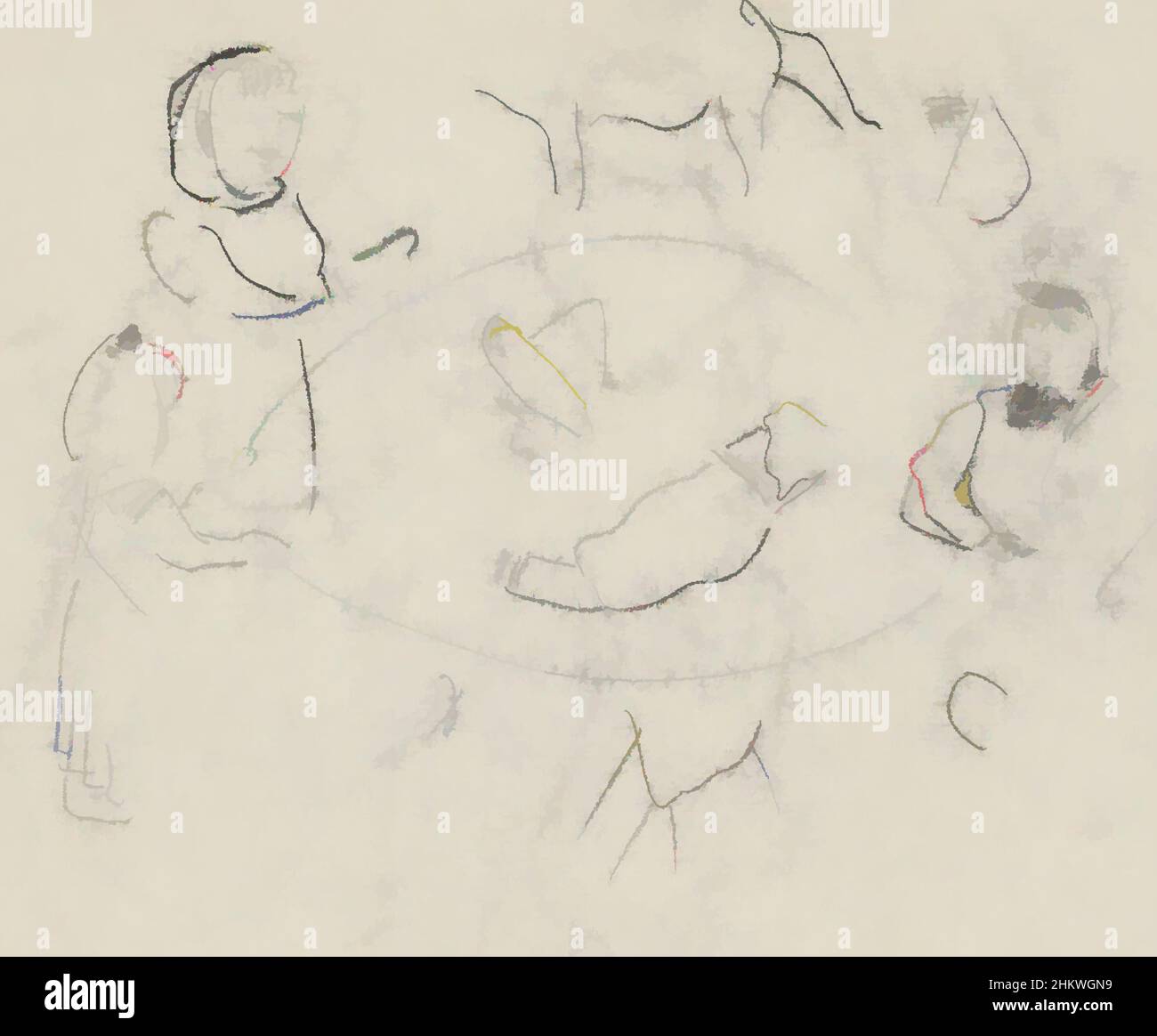 L'art s'inspire également des études d'une tête avec un chapeau et d'une étude d'un animal. Enfants avec une corde à sauter, oeuvres classiques modernisées par Artotop avec une touche de modernité. Formes, couleur et valeur, impact visuel accrocheur sur l'art émotions par la liberté d'œuvres d'art d'une manière contemporaine. Un message intemporel qui cherche une nouvelle direction créative. Artistes qui se tournent vers le support numérique et créent le NFT Artotop Banque D'Images