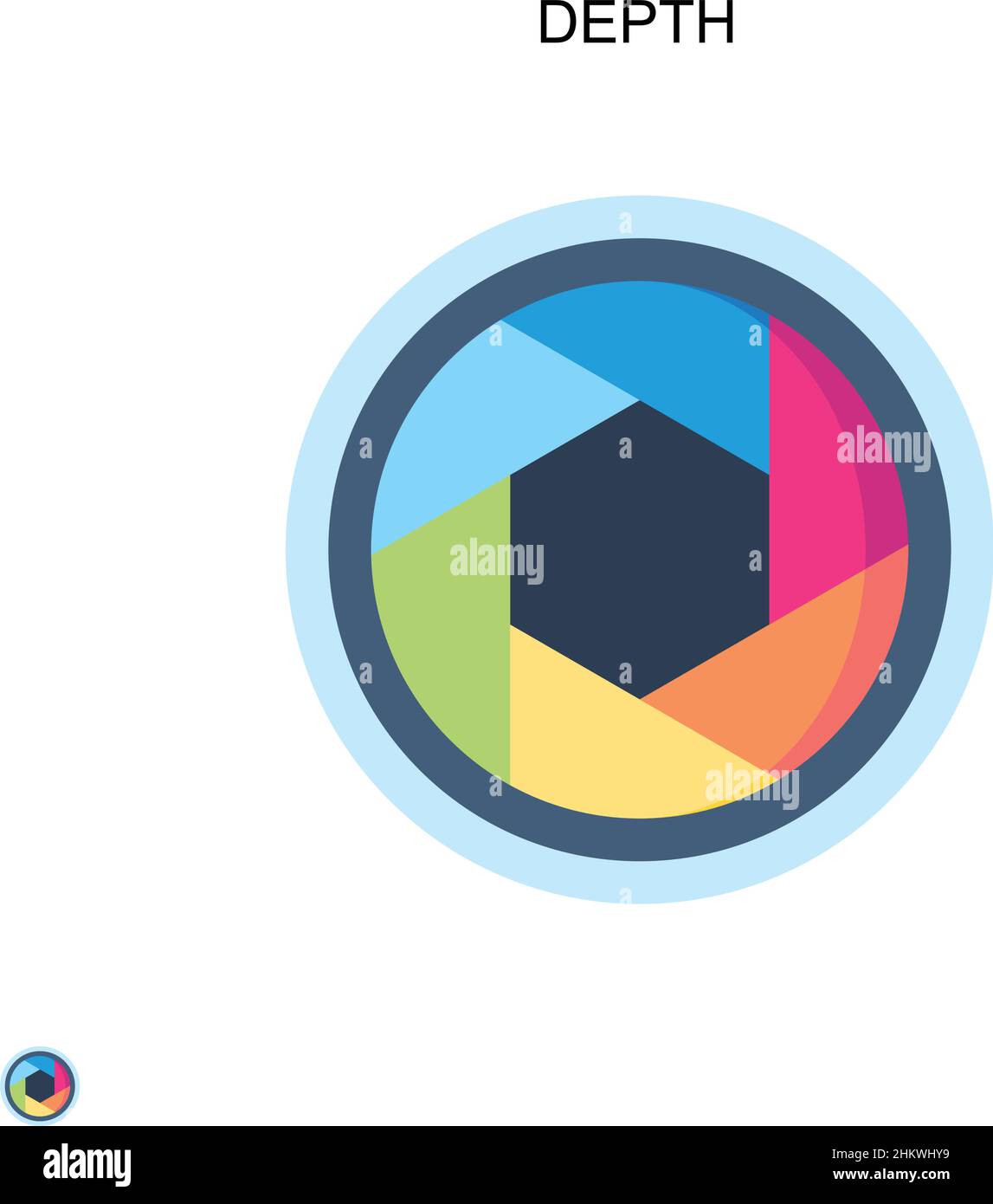 Icône de vecteur simple de profondeur.Modèle de conception de symbole d'illustration pour élément d'interface utilisateur Web mobile. Illustration de Vecteur