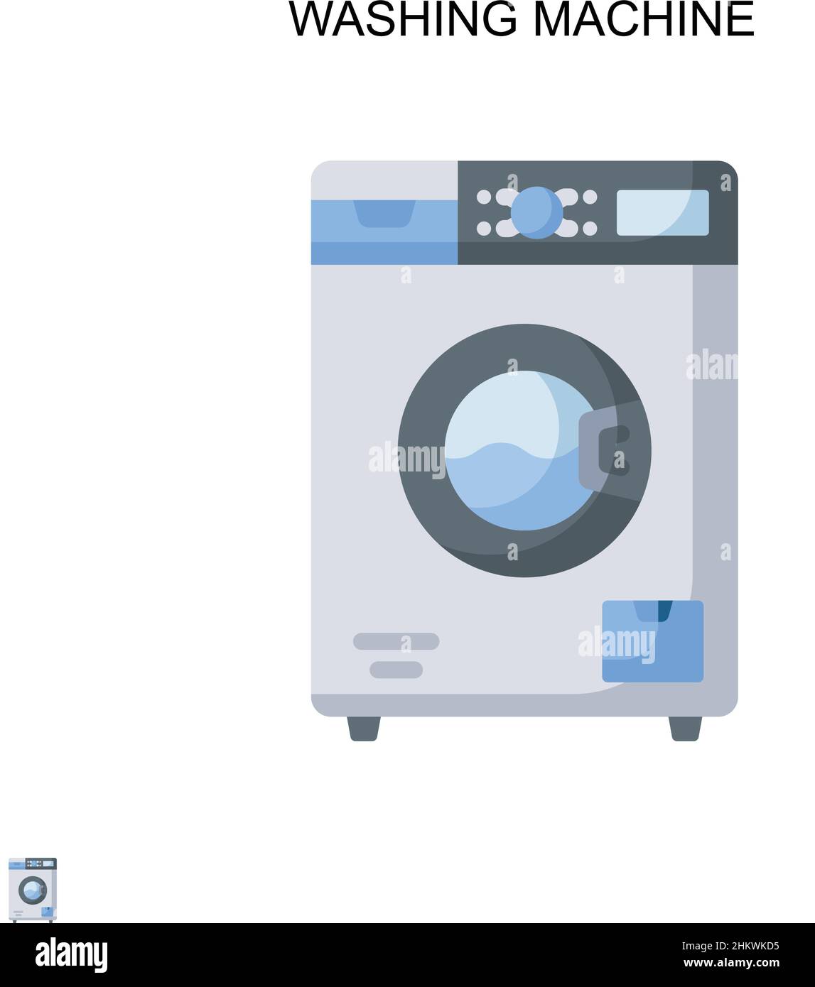 Icône vecteur simple pour lave-linge.Modèle de conception de symbole d'illustration pour élément d'interface utilisateur Web mobile. Illustration de Vecteur