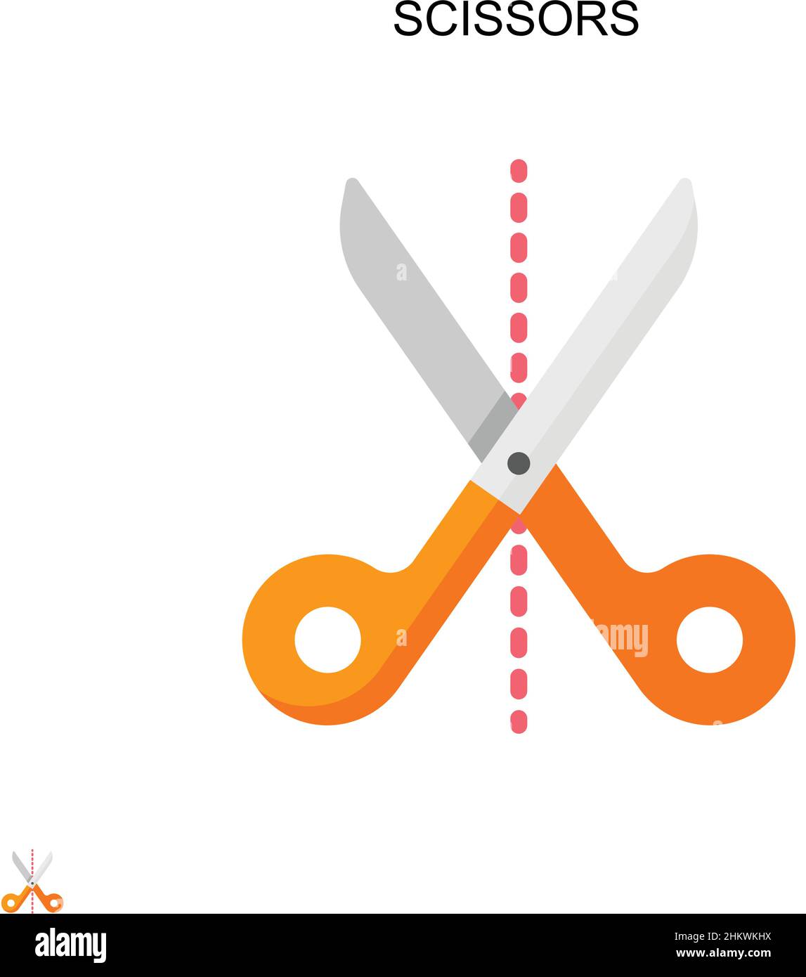 Icône de vecteur simple de ciseaux.Modèle de conception de symbole d'illustration pour élément d'interface utilisateur Web mobile. Illustration de Vecteur